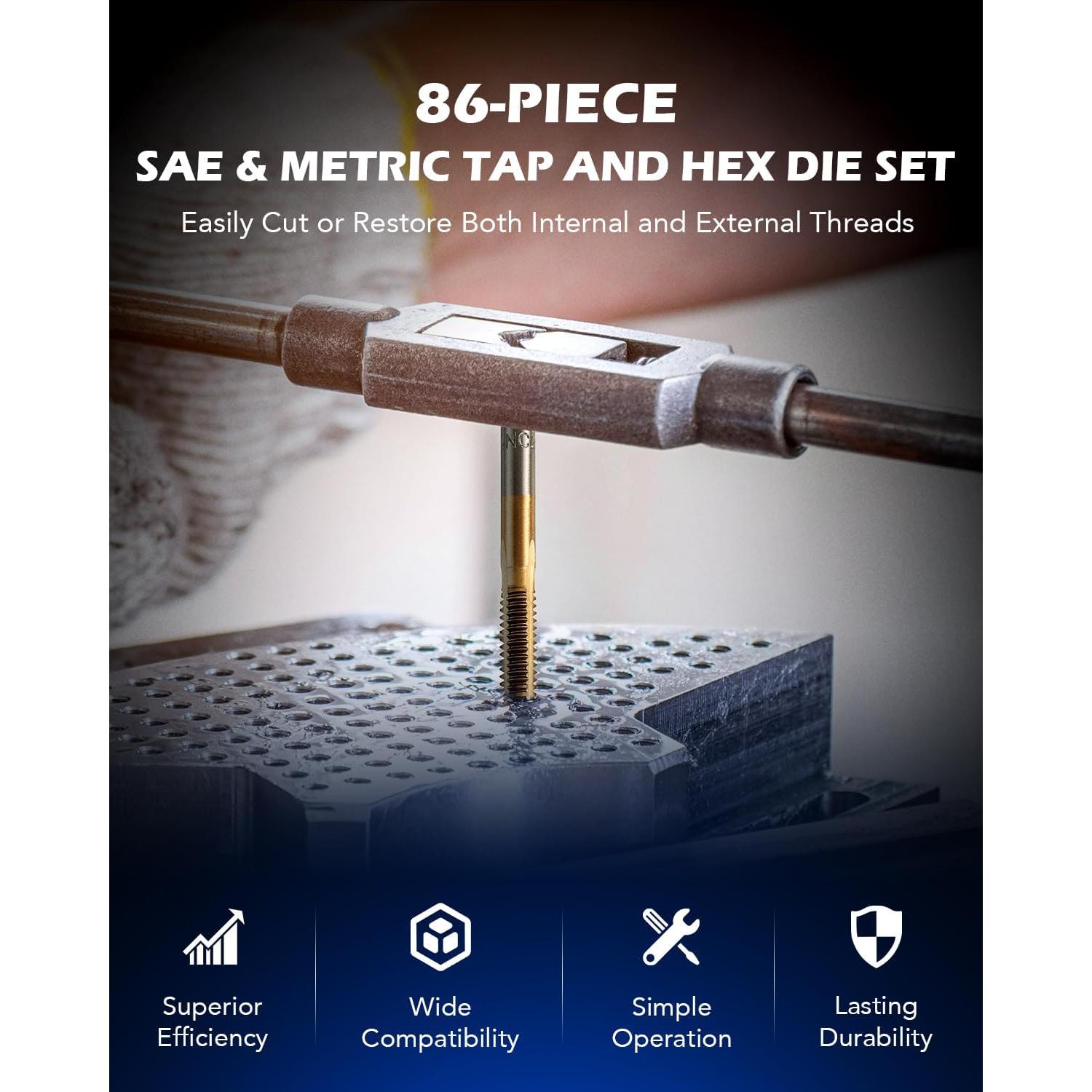 Conjunto de 86 Piezas Machos y Matrizes Orion Motor Tech