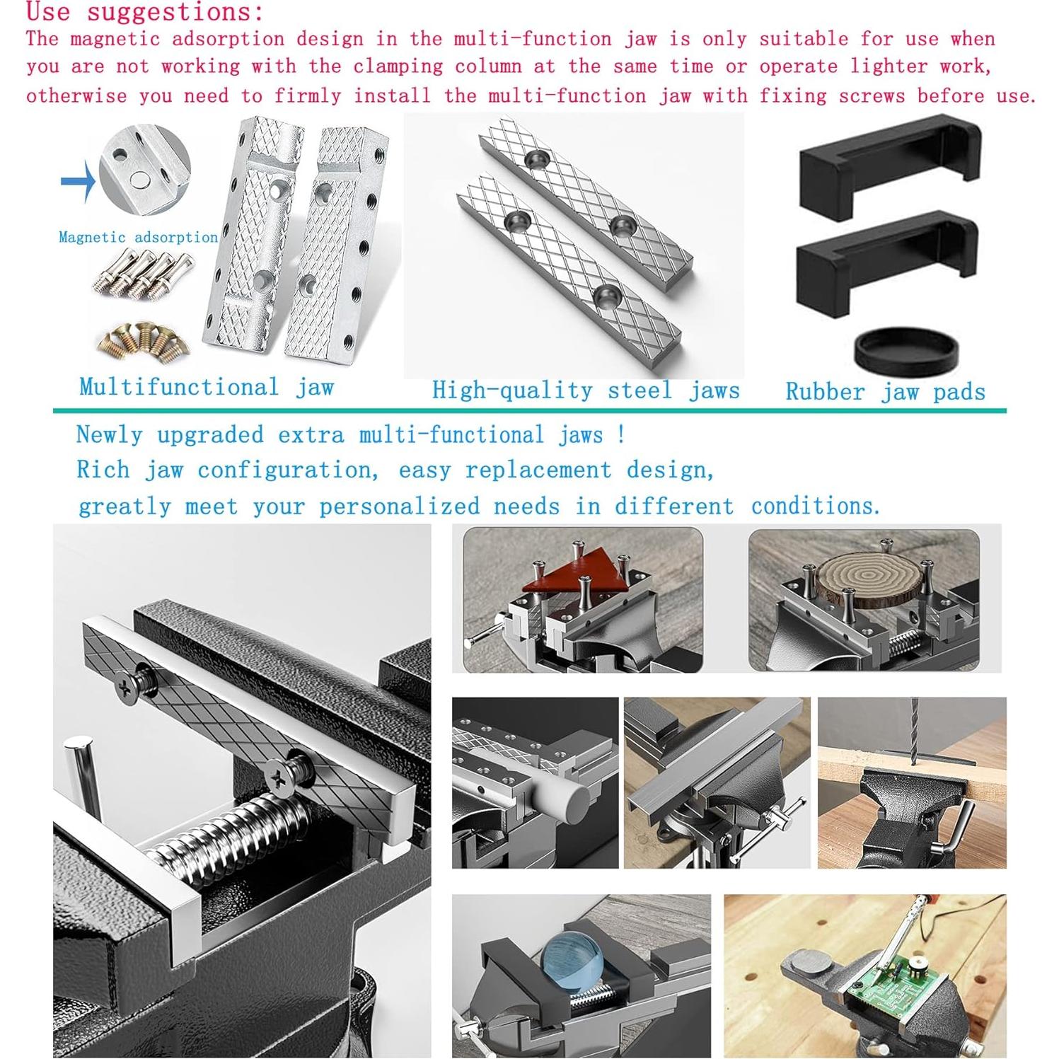 Mordaza MYTEC 3.3" Negra Multifuncional 360° Ajuste Rápido