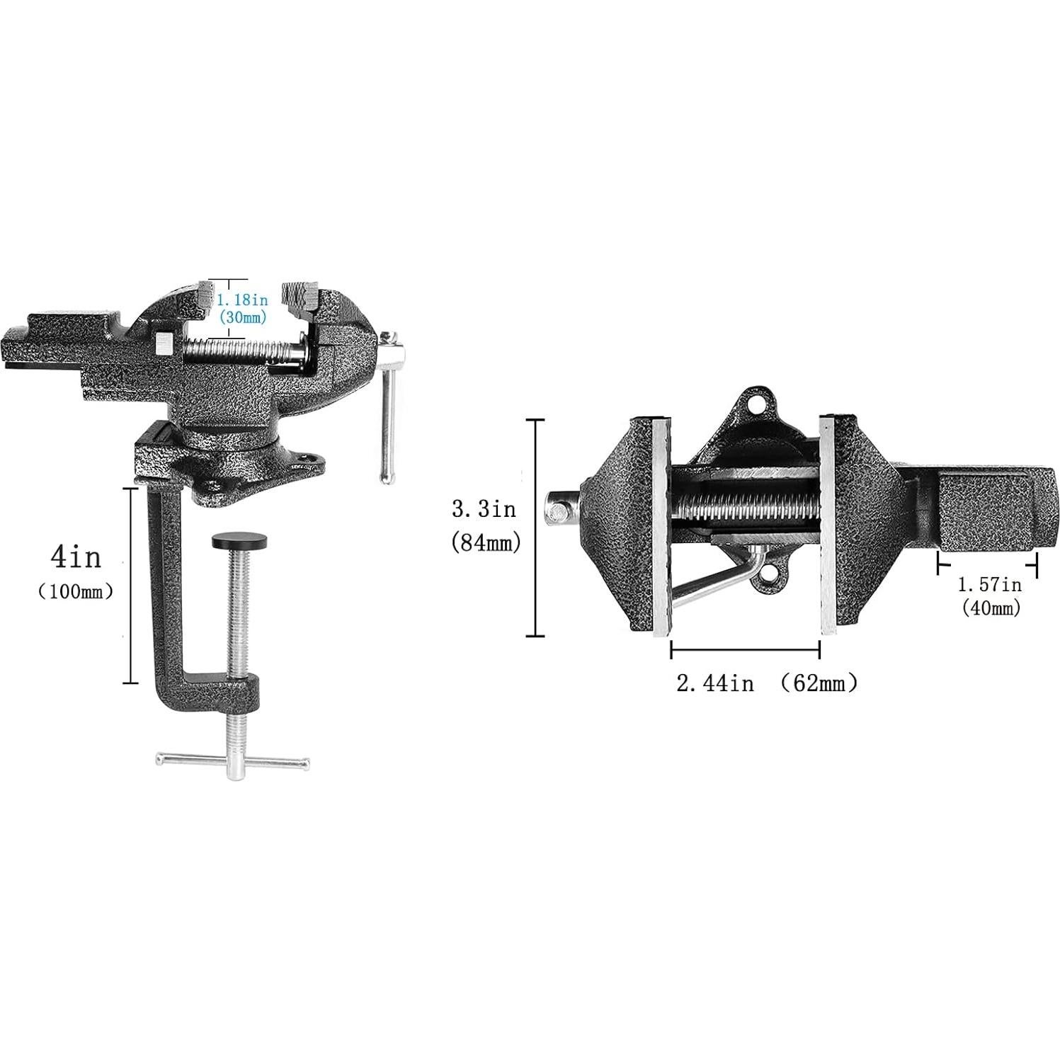 Mordaza MYTEC 3.3" Negra Multifuncional 360° Ajuste Rápido