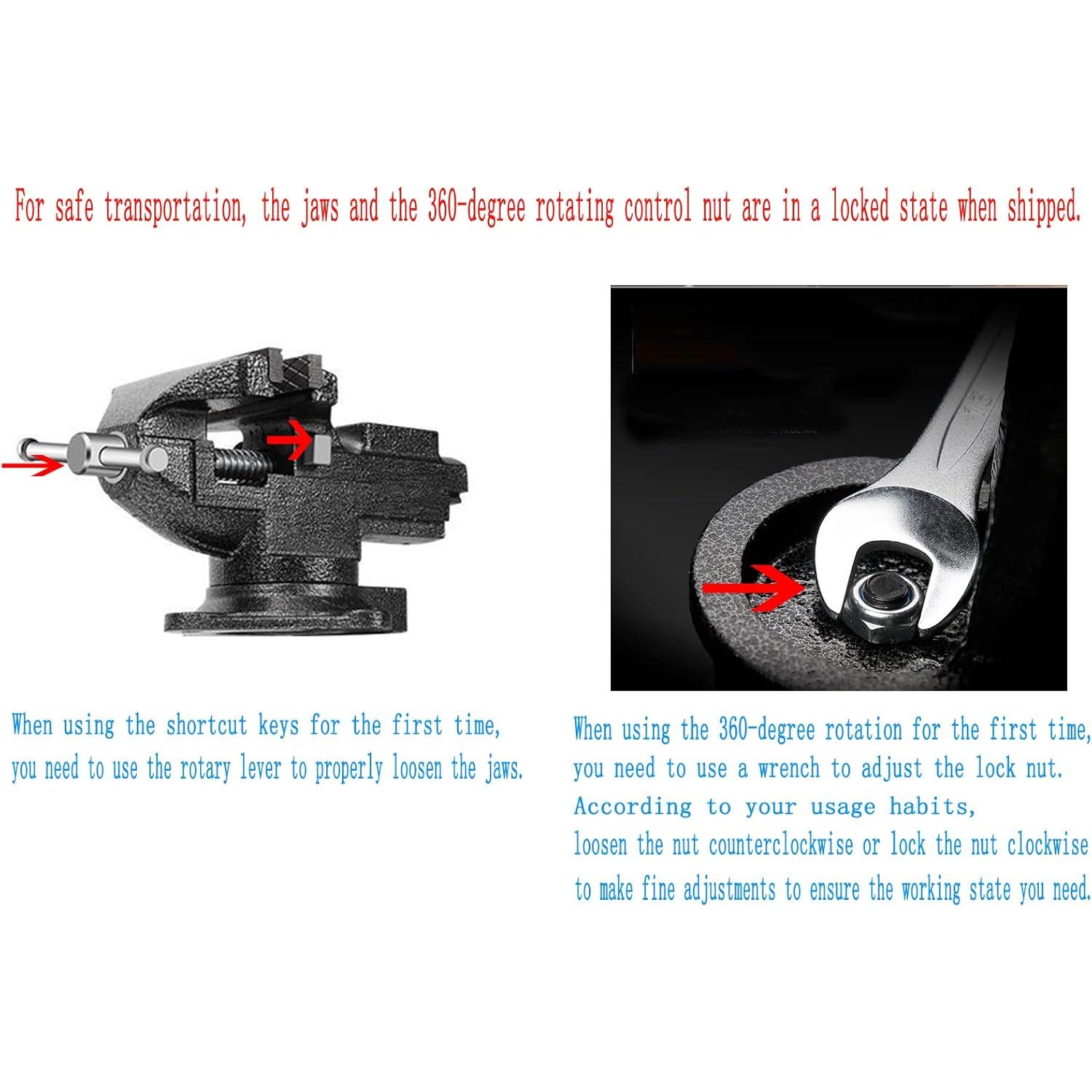 Mordaza MYTEC 3.3" Negra Multifuncional 360° Ajuste Rápido