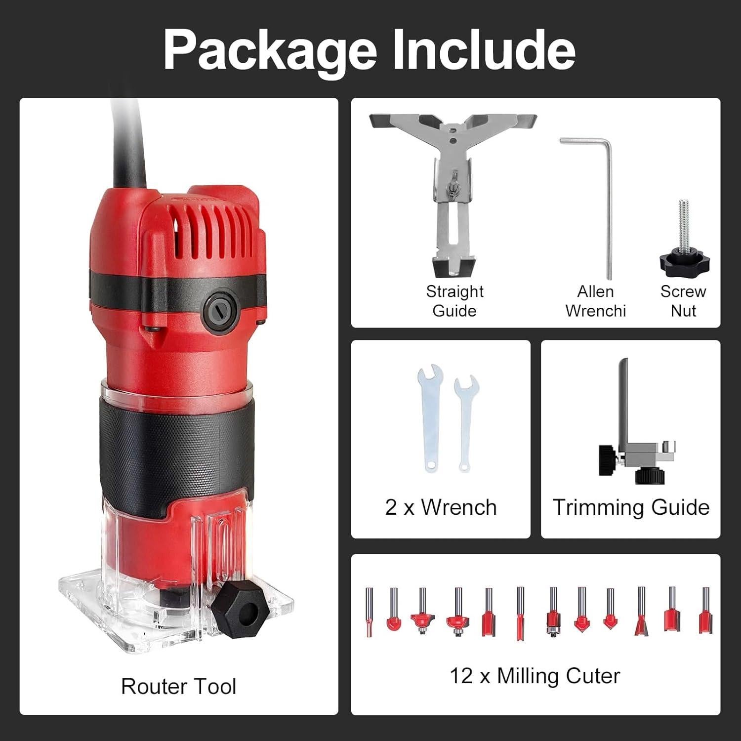 Router 800W LiunxDromic Inmersión 12 Brocas 31000 RPM