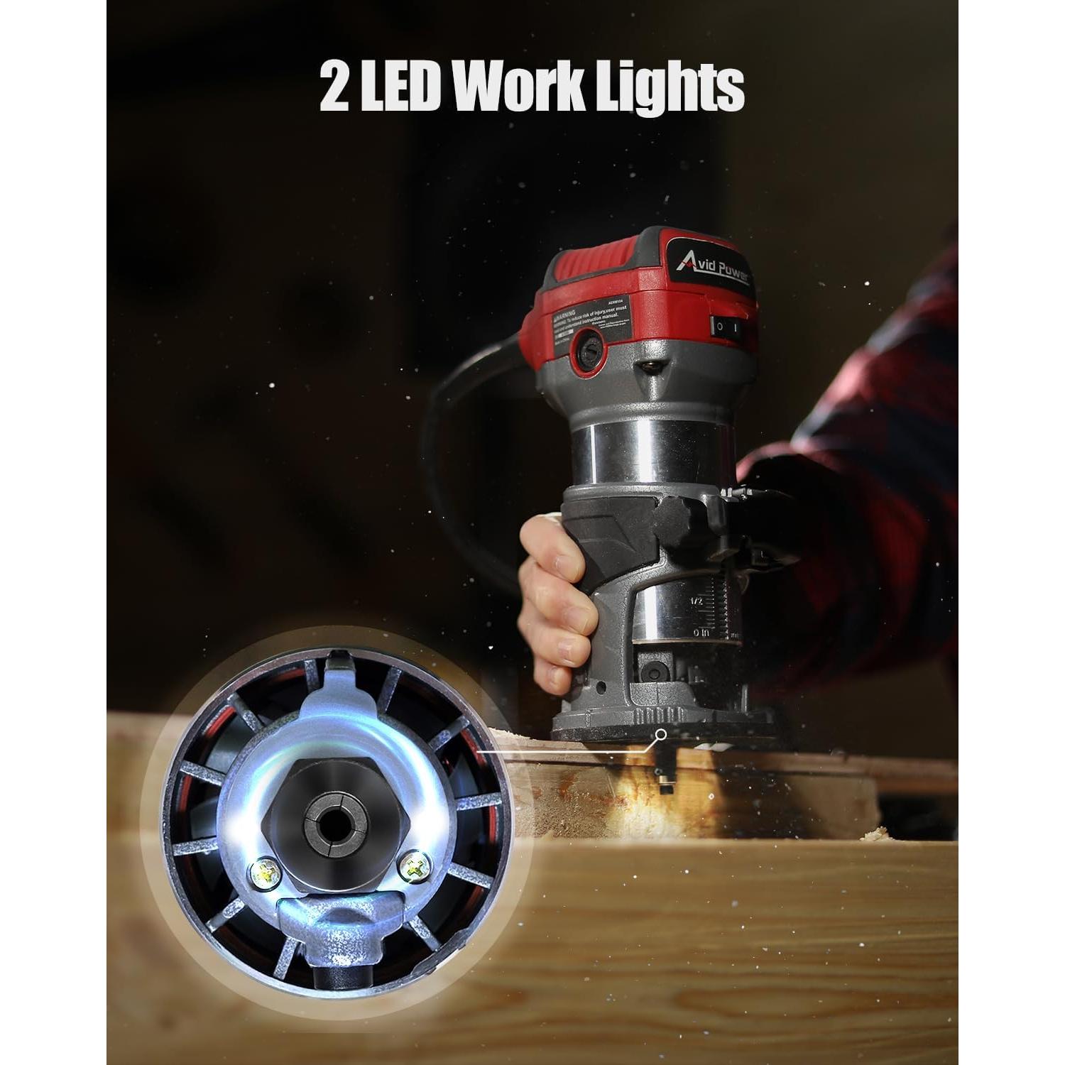 Router Compacto AVID POWER 1.25 HP 6 Velocidades 65mm Rojo