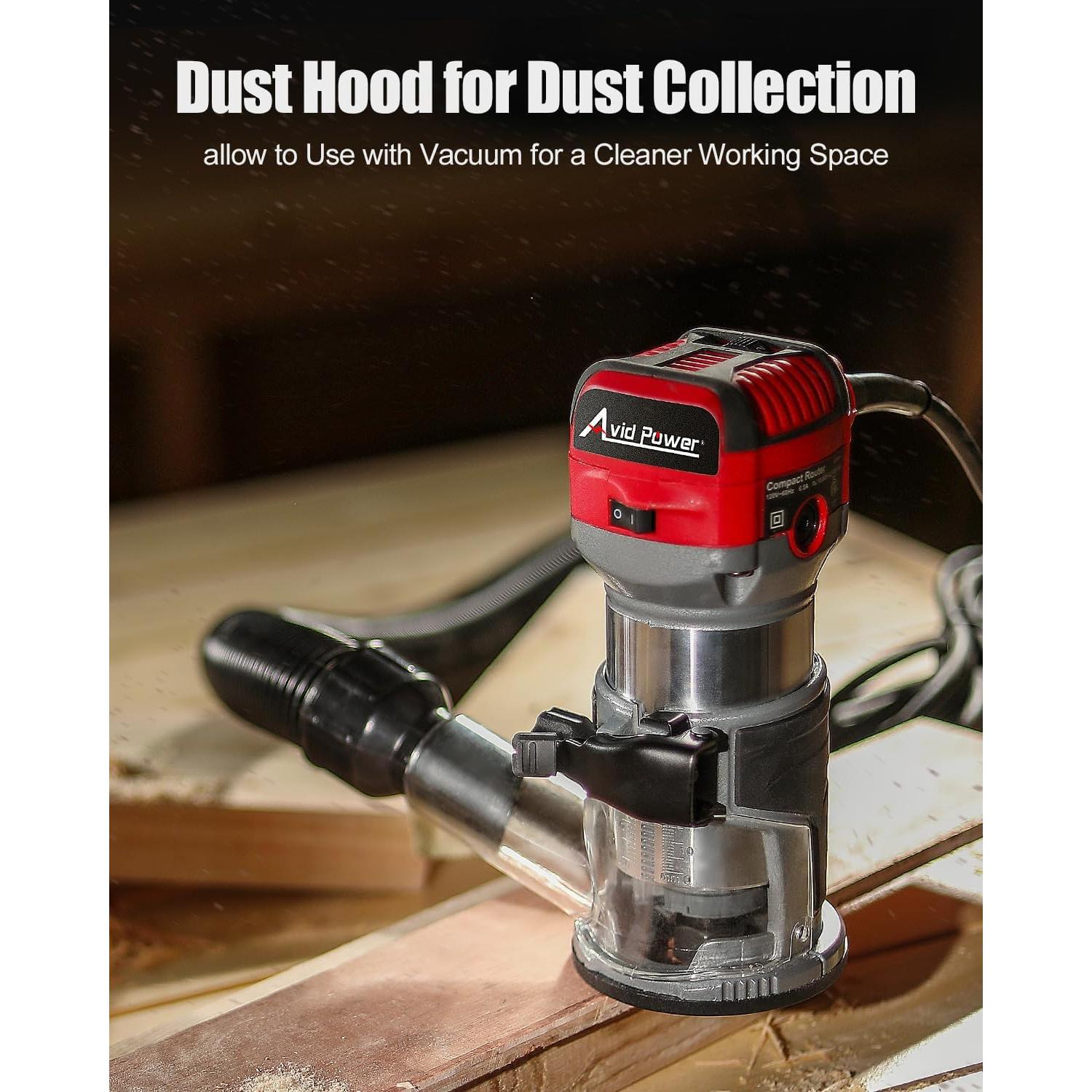 Router Compacto AVID POWER 1.25 HP 6 Velocidades 65mm Rojo