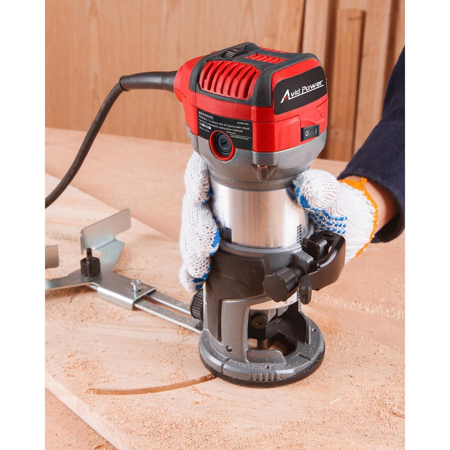 Router Compacto AVID POWER 1.25 HP 6 Velocidades 65mm Rojo