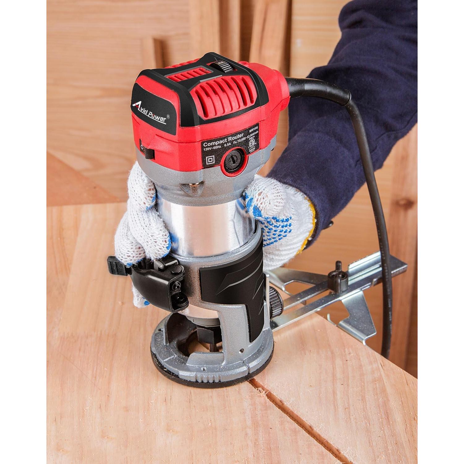 Router Compacto AVID POWER 1.25 HP 6 Velocidades 65mm Rojo