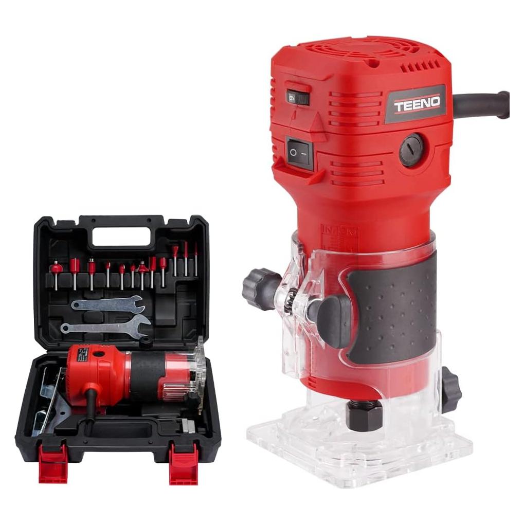 Fresadora de Madera TEENO 650W 6 Velocidades con Brocas