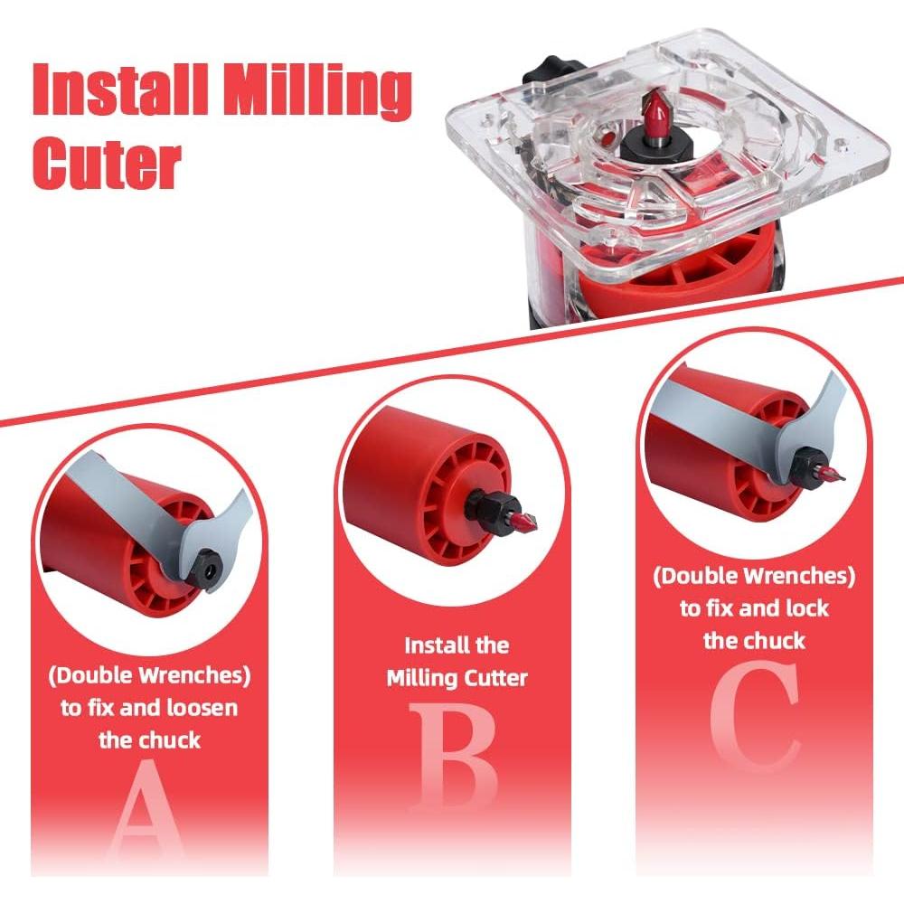 Fresadora de Madera TEENO 650W 6 Velocidades con Brocas