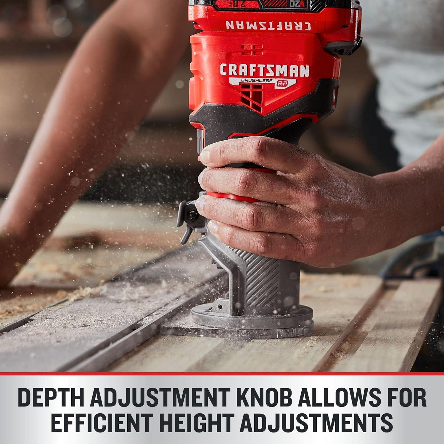 Router Inalámbrico CRAFTSMAN V20 18V 1.85kg Velocidad Variable