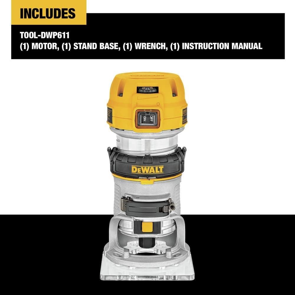 Router DEWALT DWP611 1.25HP Base Fija 7A Velocidad Variable