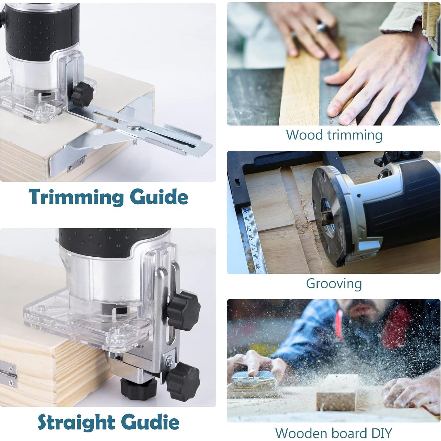 Router Eléctrico MeiMeiDa 800W con 15 Brocas y 6 Velocidades