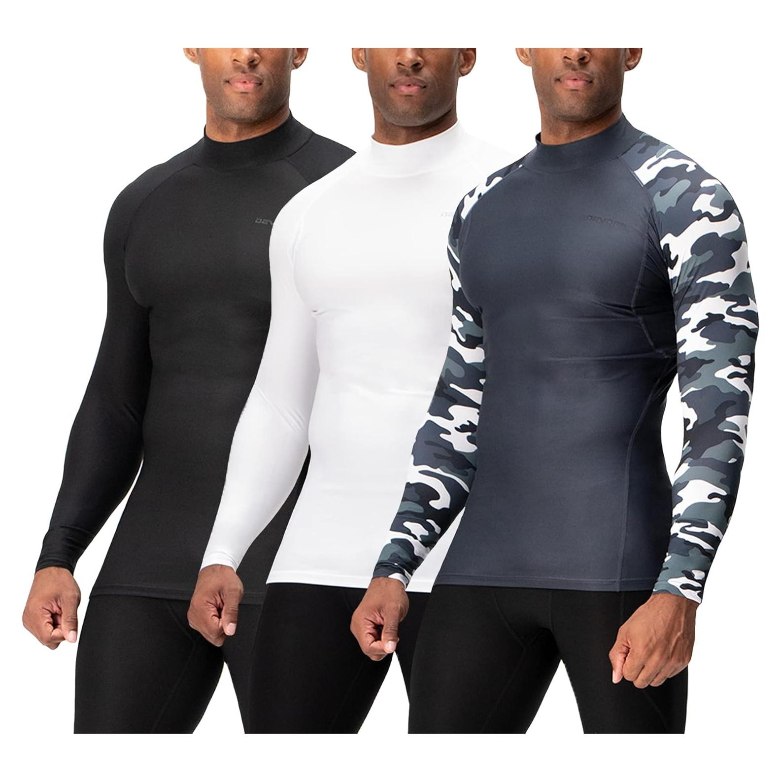 Camisetas de Compresión DEVOPS 3 Pack Hombre Manga Larga