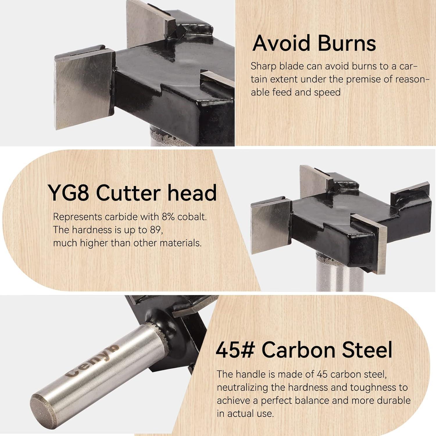 Fresa CNC 4 Alas Cenyb 1/2" Eje 5,08 cm Corte Madera