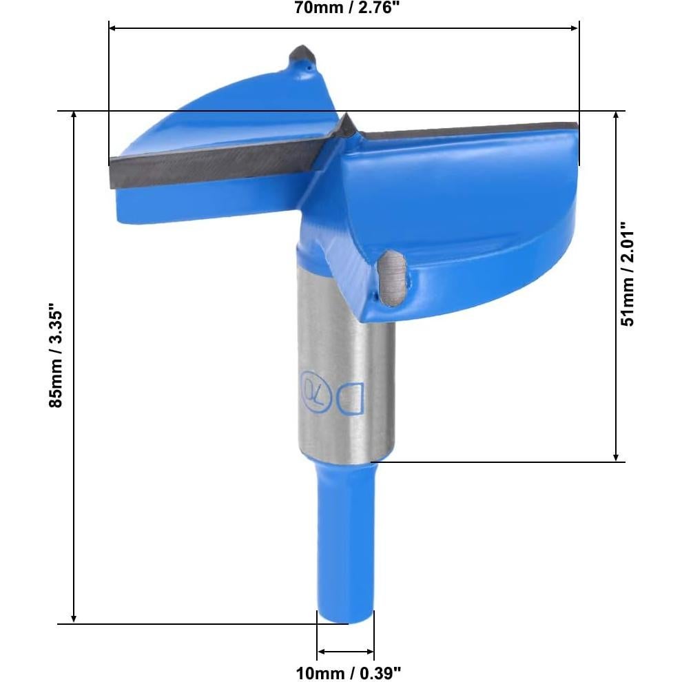 Broca Forstner uxcell 70mm Carburo para Madera