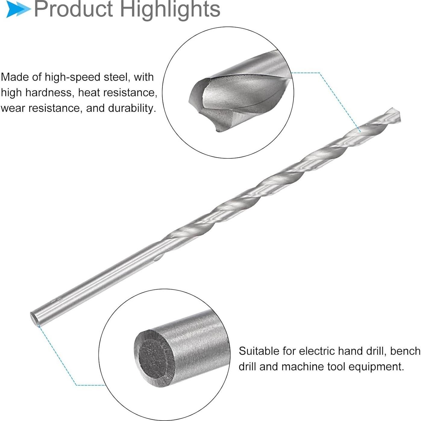 Broca de Twist 10mm CoCud 250mm Acero Alta Velocidad