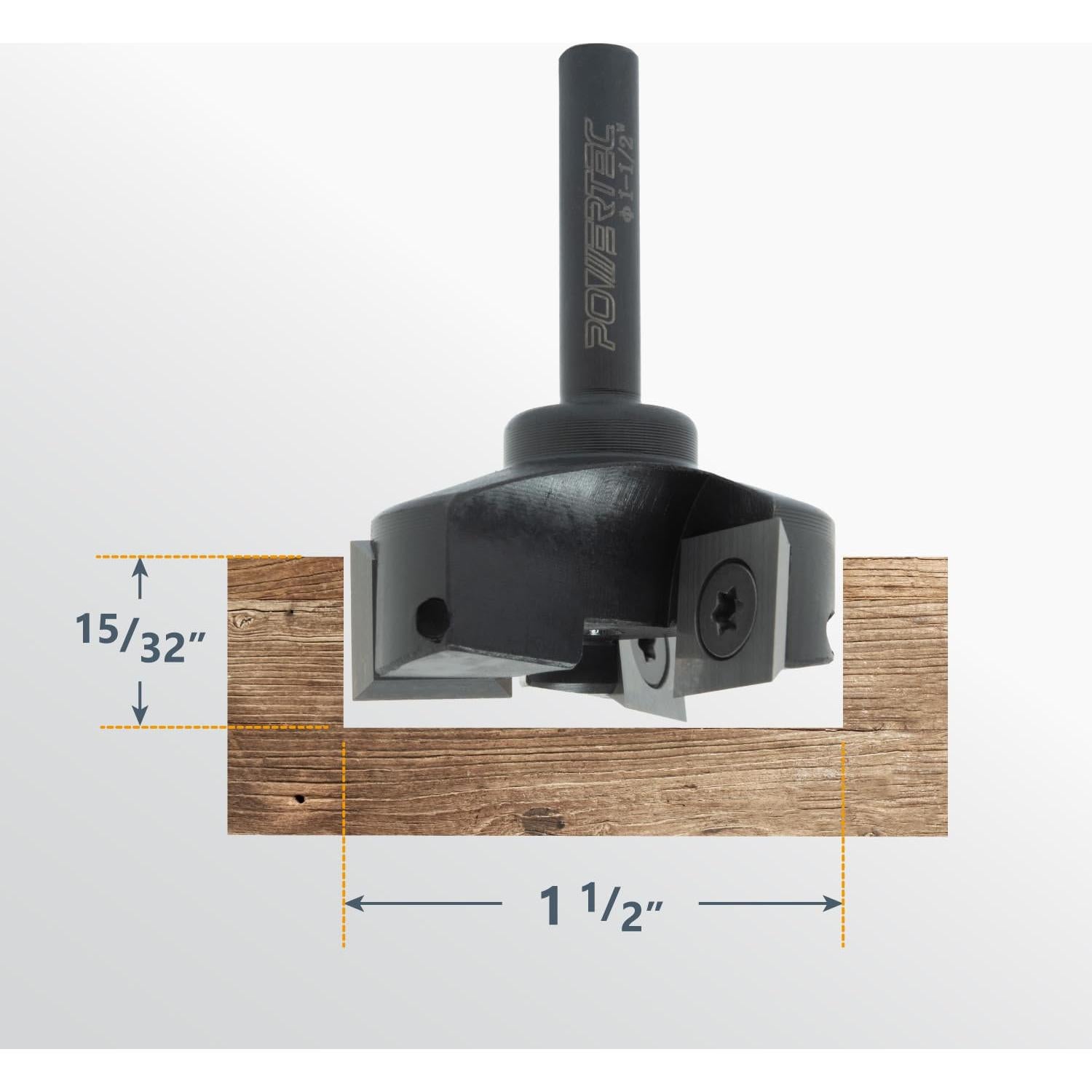 Bit de Ruta CNC POWERTEC 3 Alas 3.81 cm Carburo
