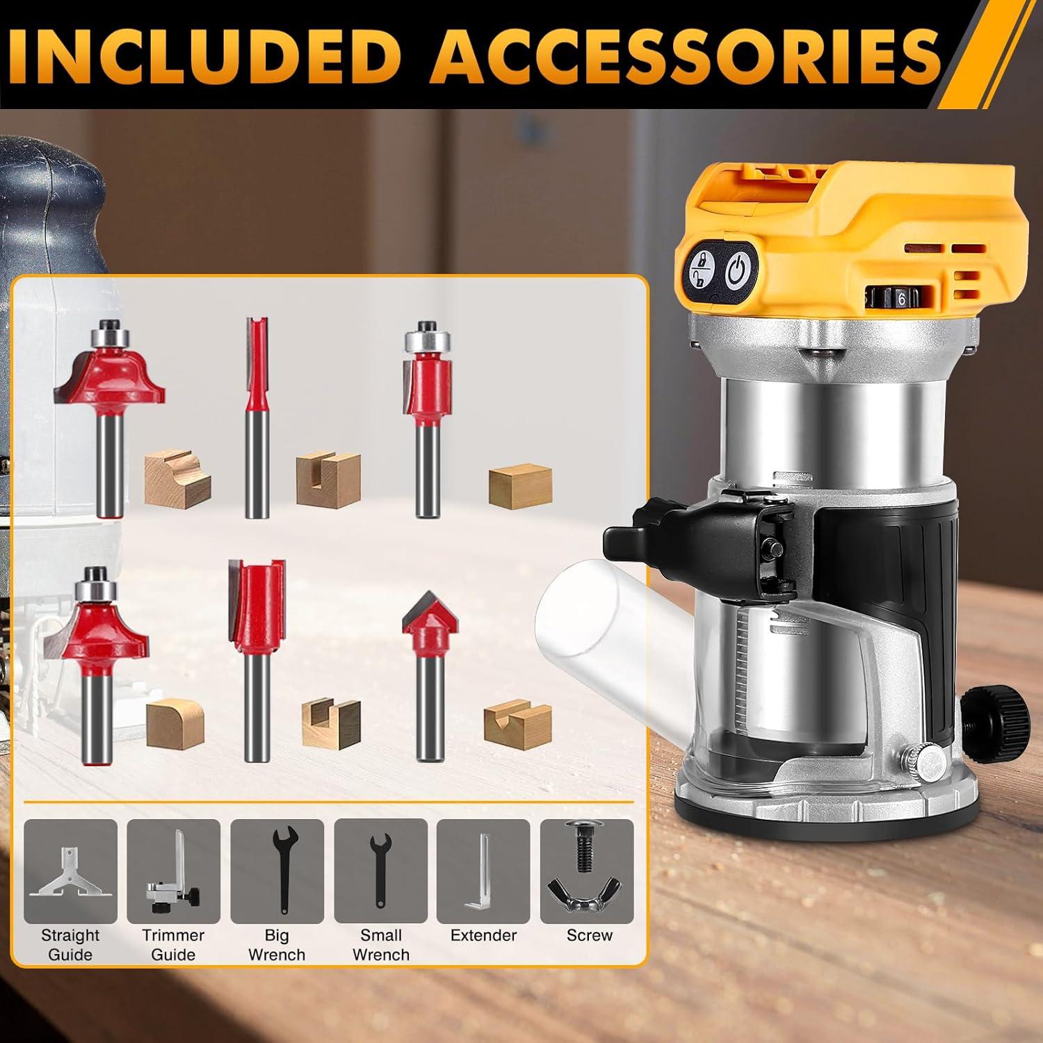 Router inalámbrico DeWalt 20V MAX 600W 6 velocidades 29,000 RPM