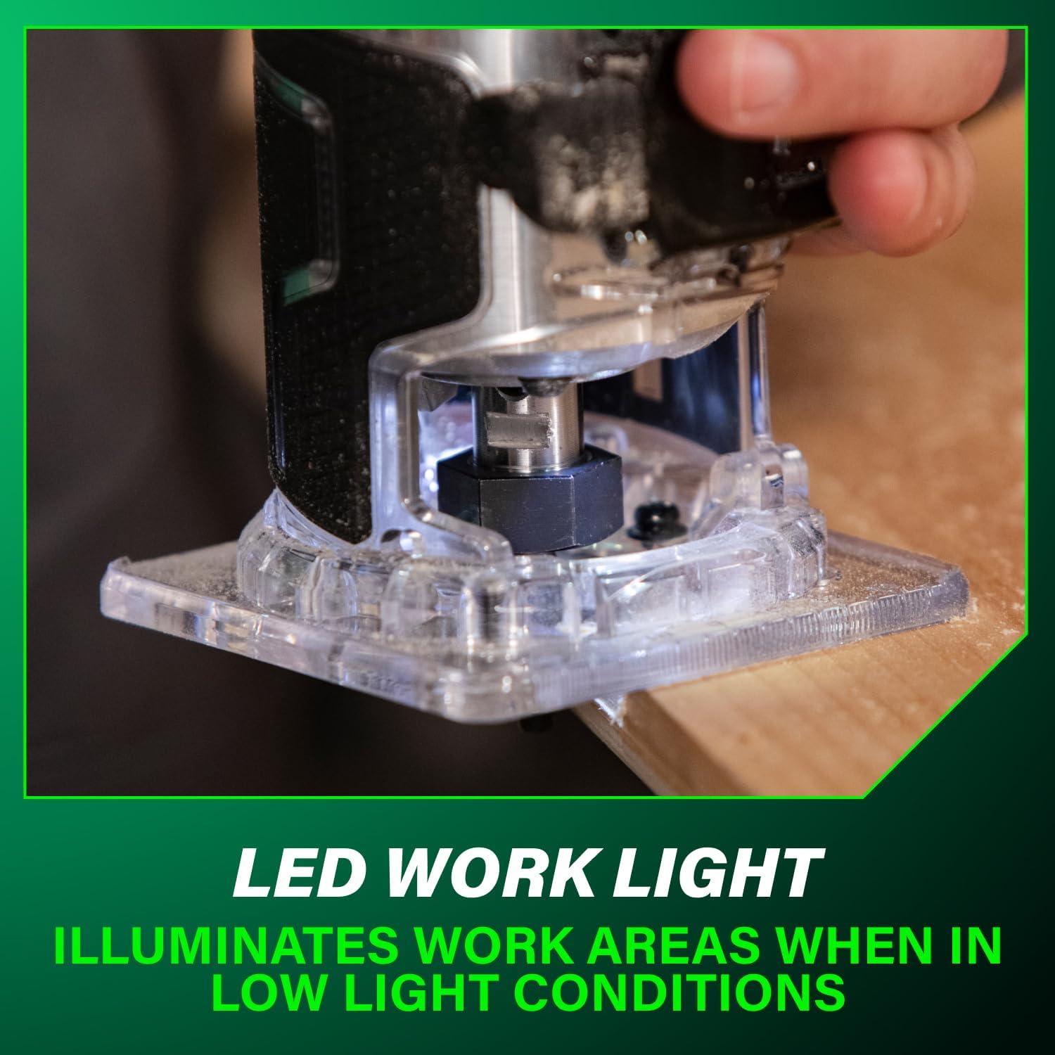 Router de Recorte Inalámbrico Metabo HPT 18V, 10,000-30,000 RPM