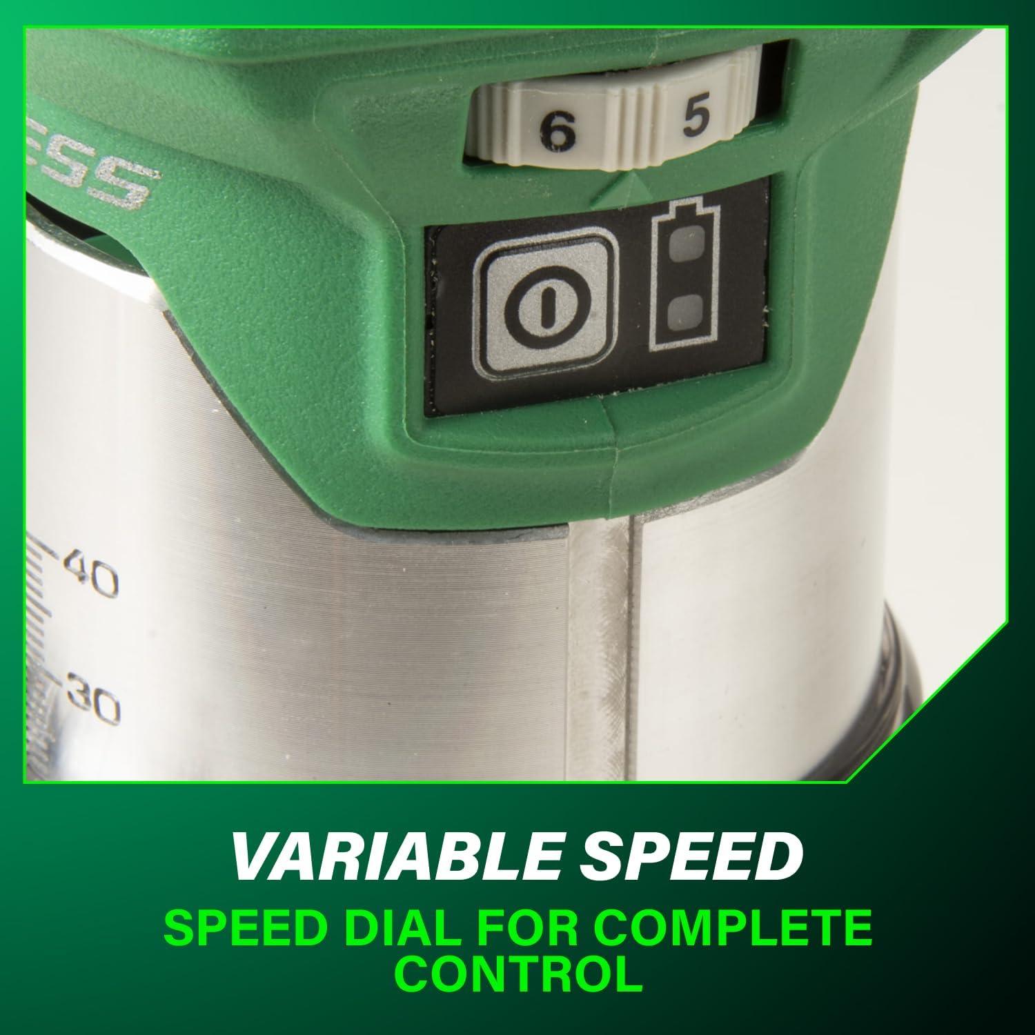 Router de Recorte Inalámbrico Metabo HPT 18V, 10,000-30,000 RPM