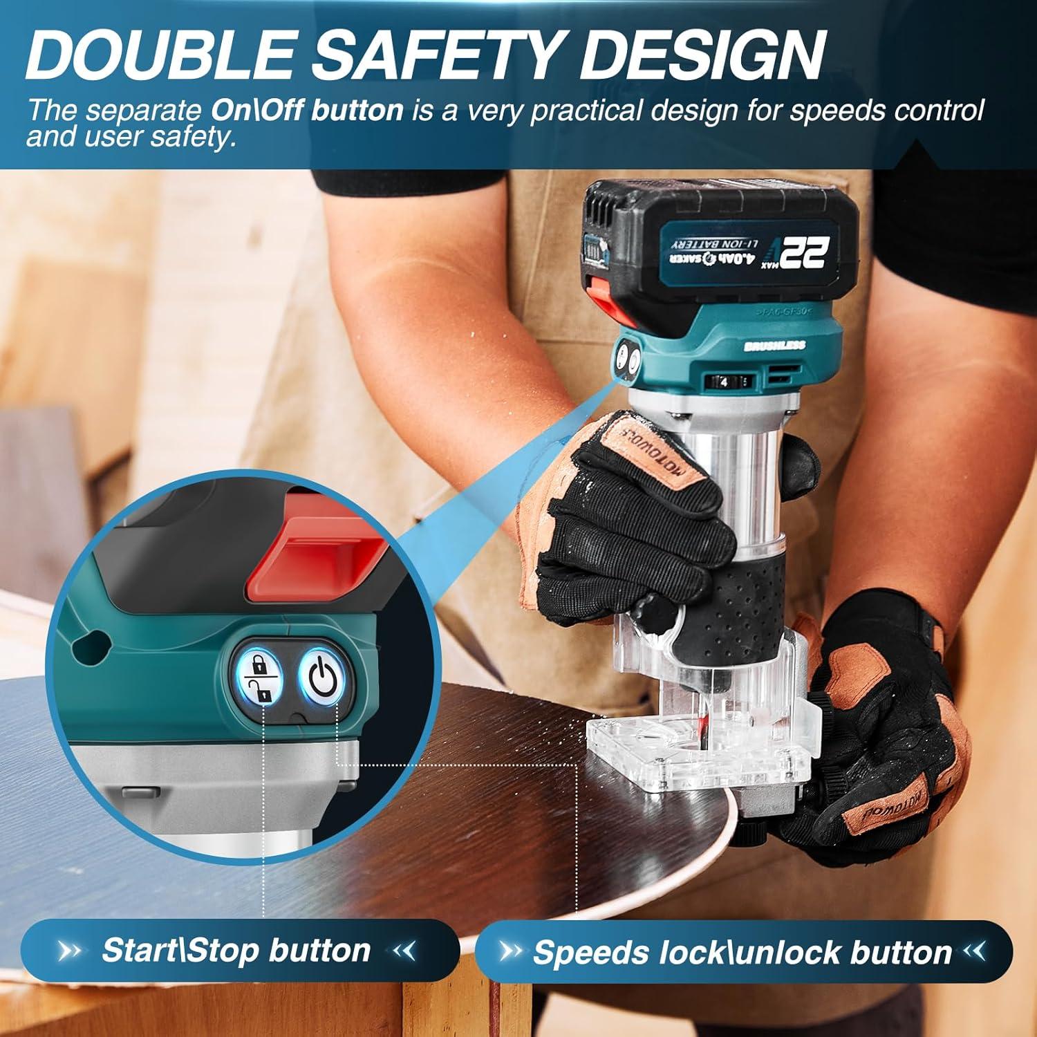 Router Sin Cable Saker SK-WT400 20V Compacto para Madera