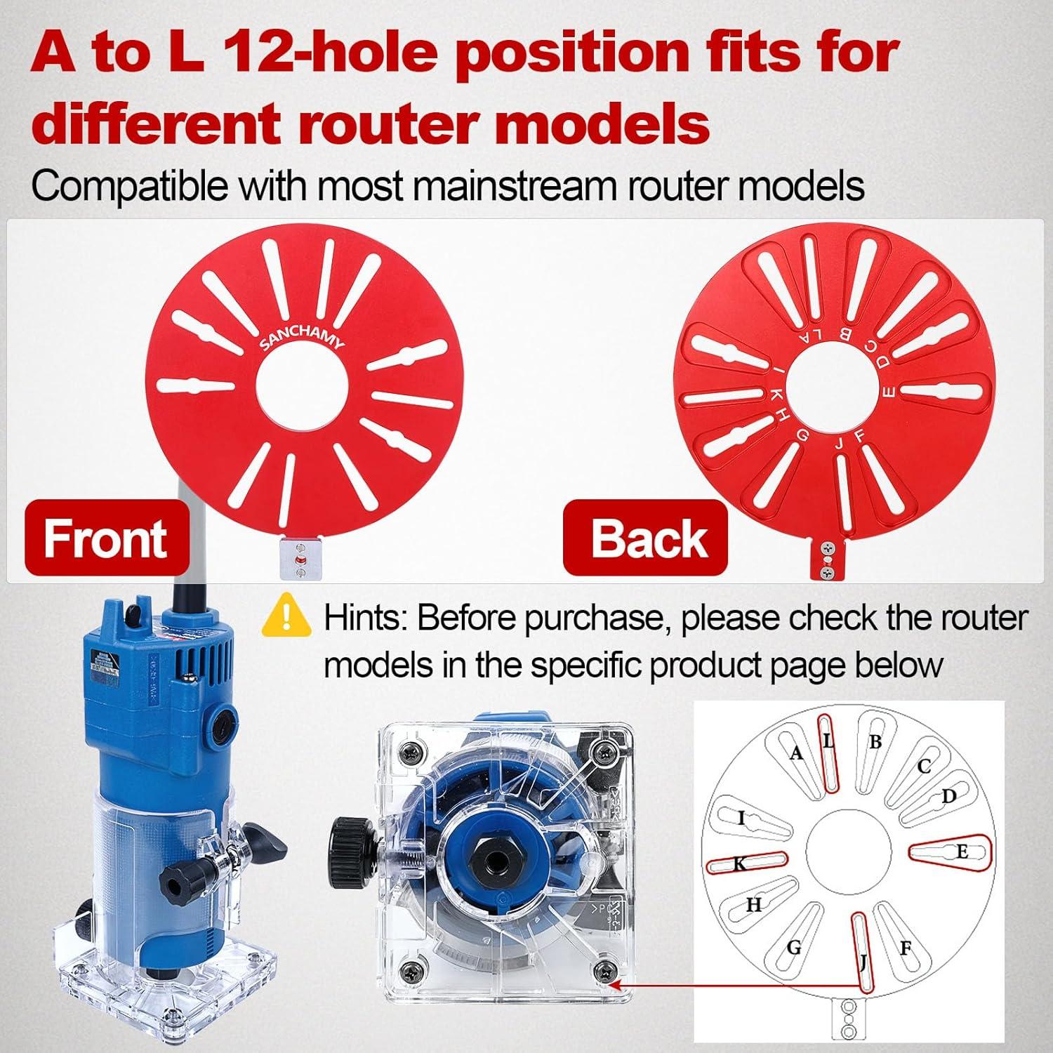 Plantilla de Corte de Círculos Sanchamy 5 en 1 para Router