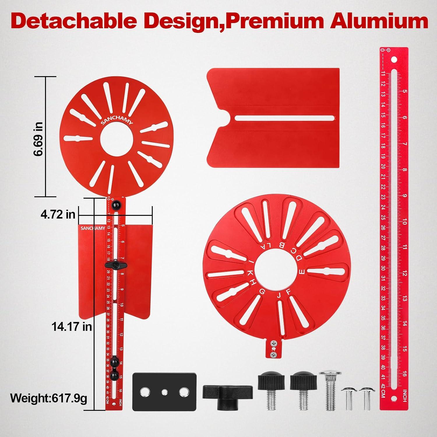 Plantilla de Corte de Círculos Sanchamy 5 en 1 para Router