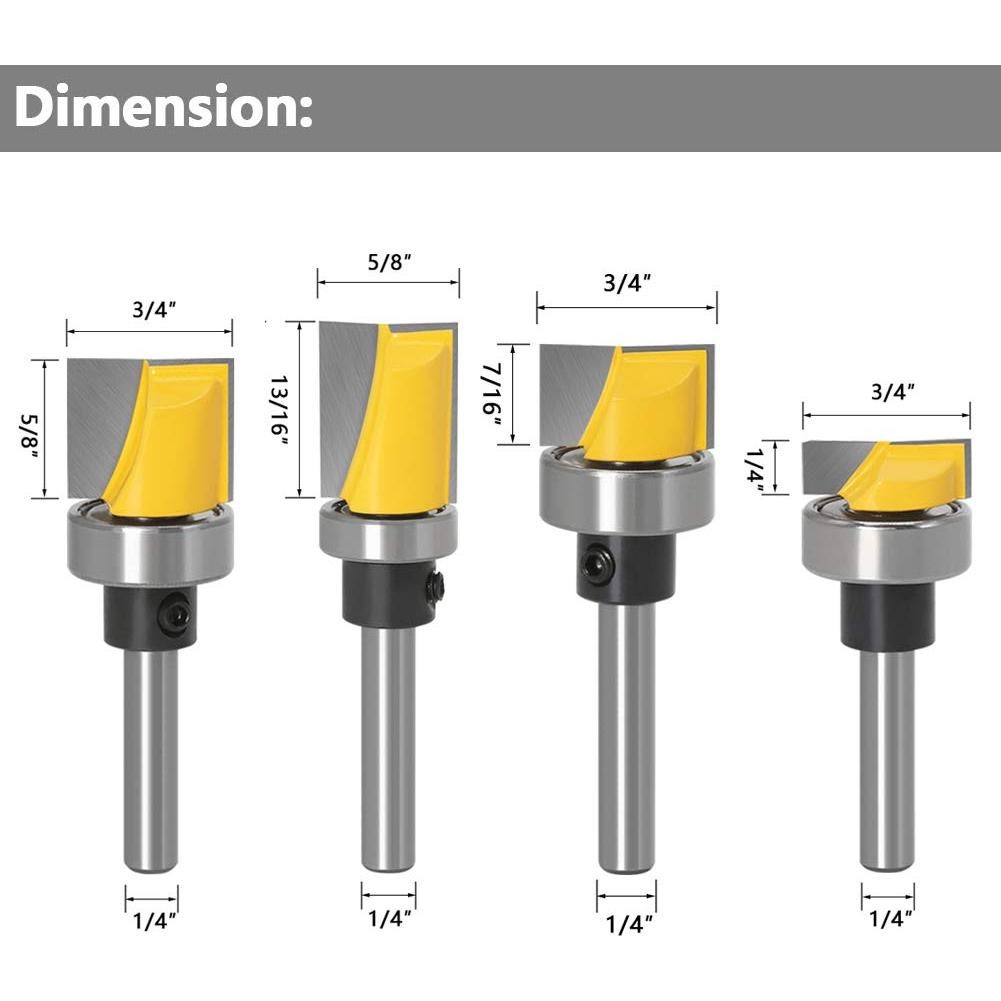 Juego de 4 Fresas Yakamoz para Mortajas de Bisagra