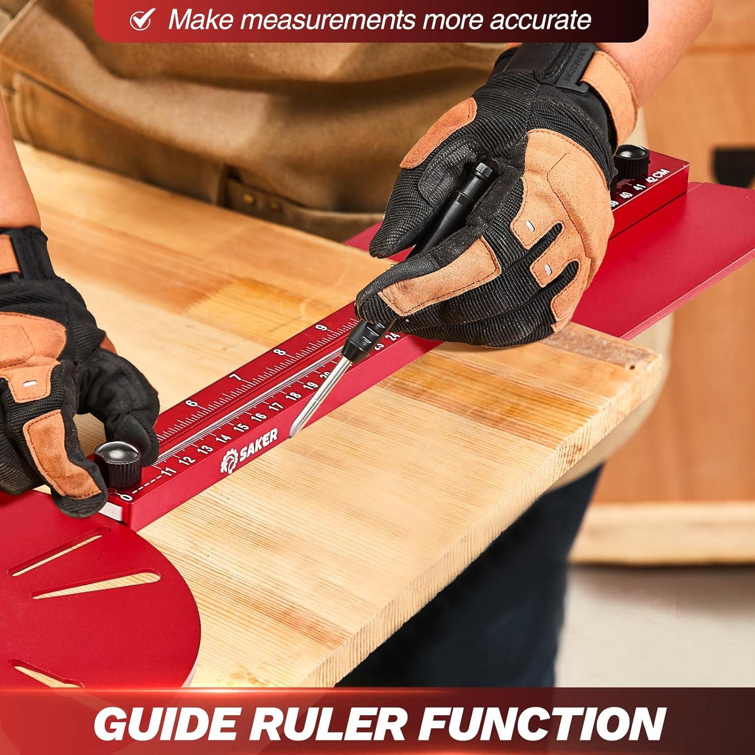 Plantilla de Fresado Saker Universal 38x18cm Aluminio Rojo