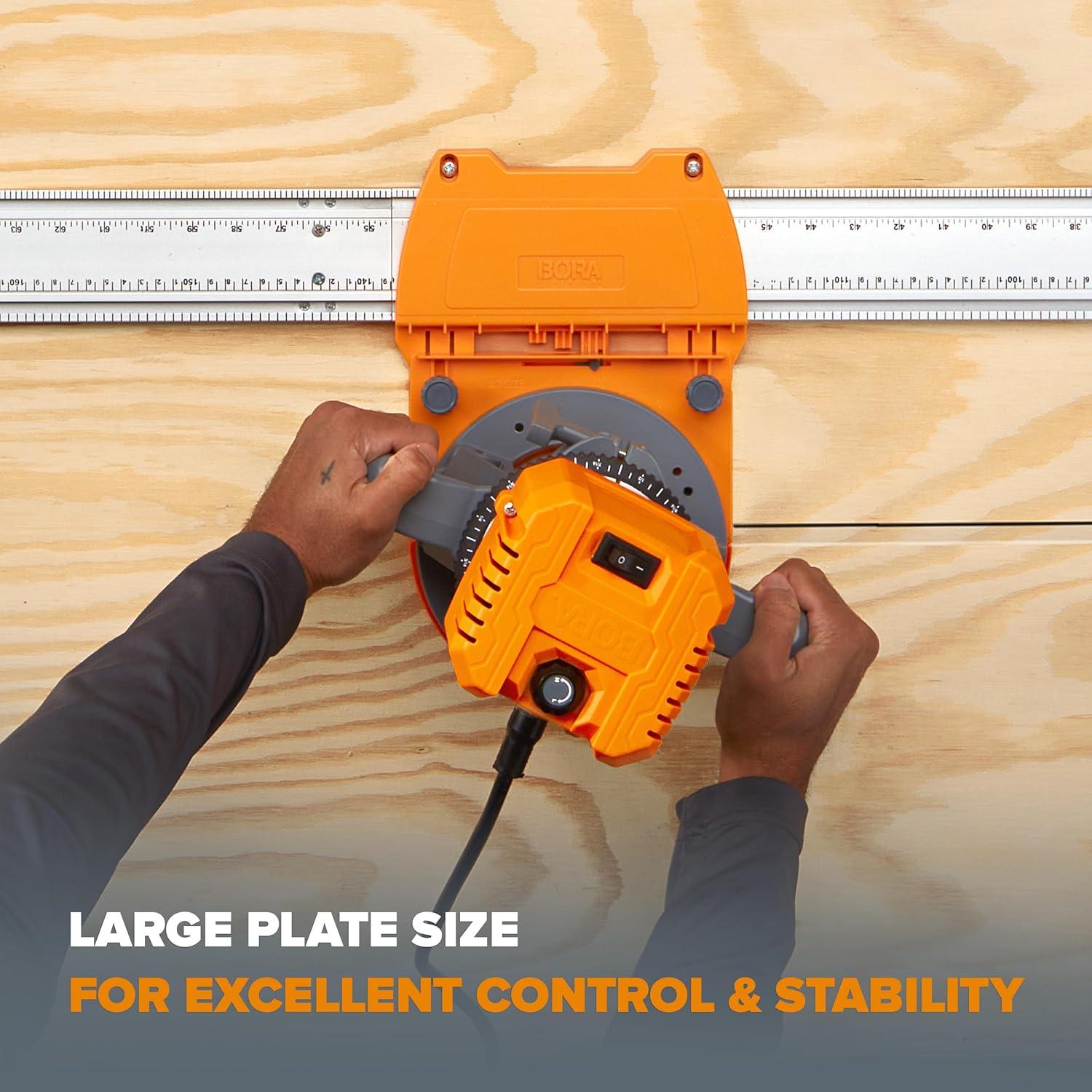 Bora Router Dado Jig, The Woodworking Router Guide That Allows for Precise, Straight Dados, Rabbets, and Mortises | 542005, Orange