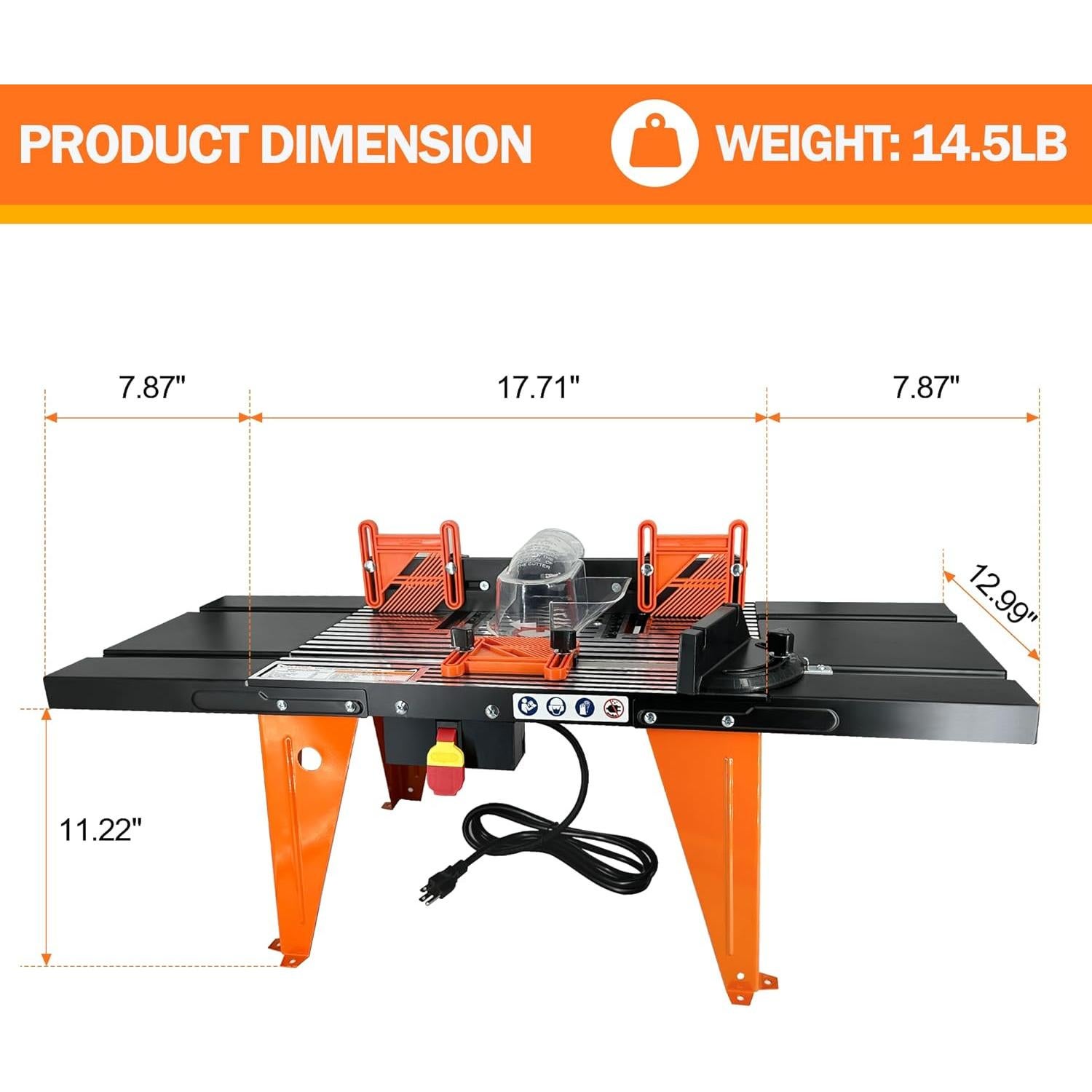 Mesa de Router Eléctrica VIYUKI 15,24 cm Aluminio y Hierro