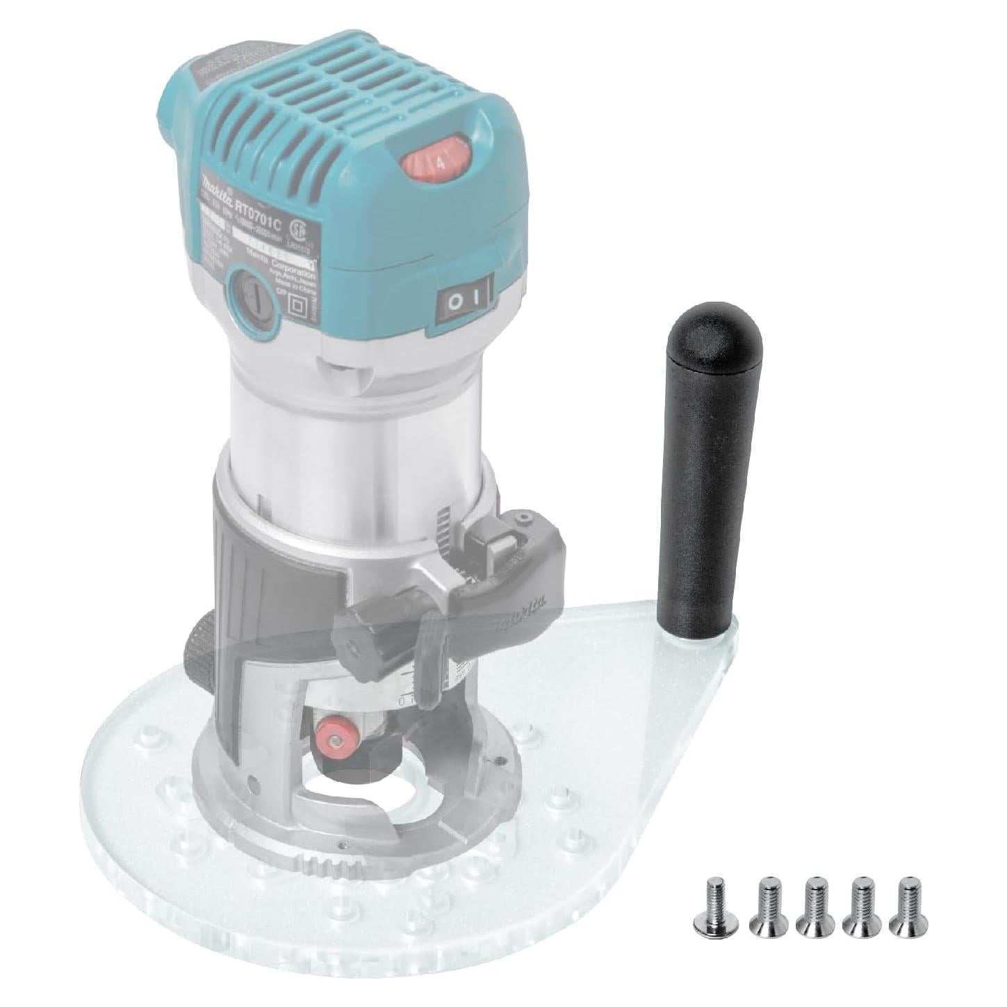 Placa Base Offset POWERTEC para Router 72146 - Acrílico Transparente