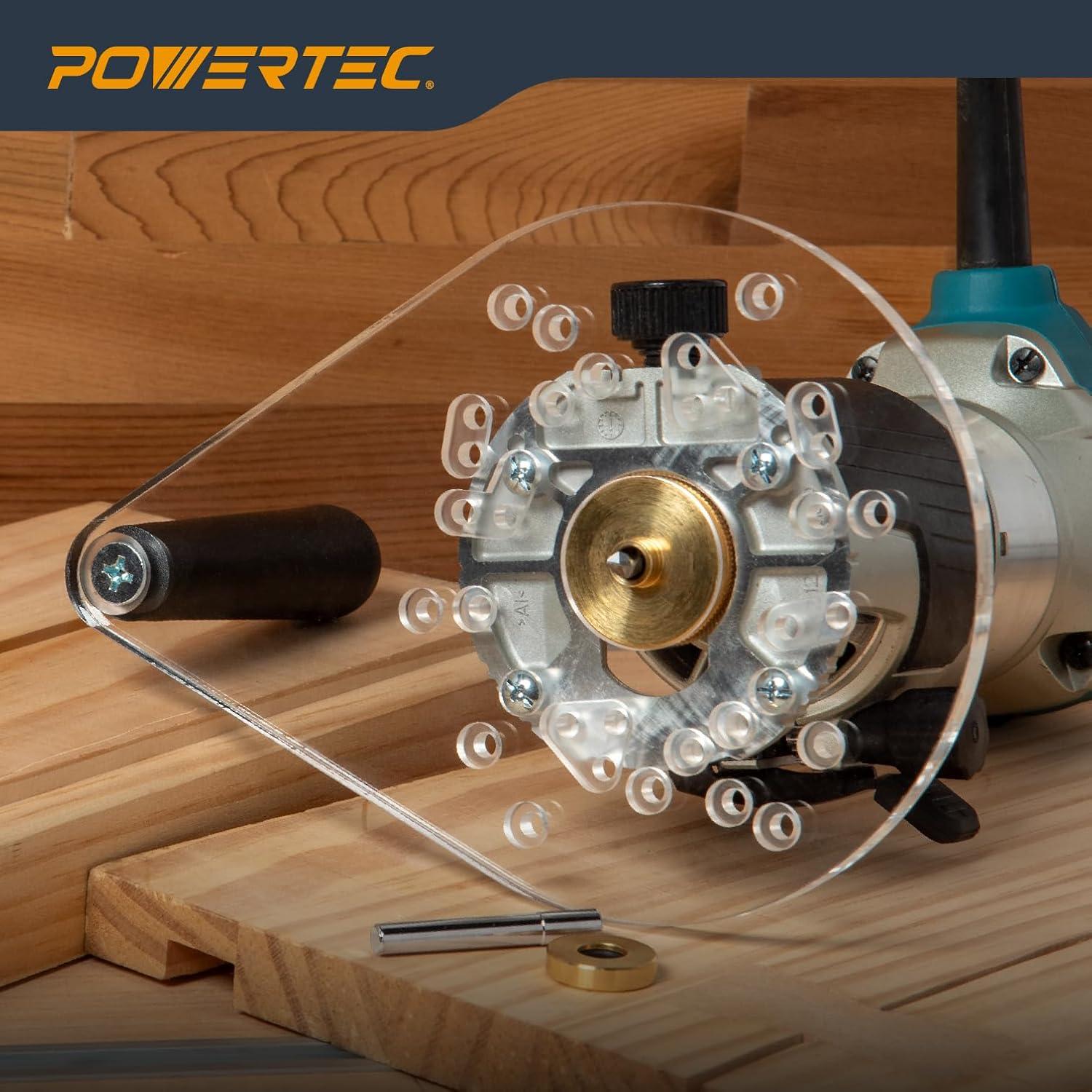 Placa Base Offset POWERTEC para Router 72146 - Acrílico Transparente