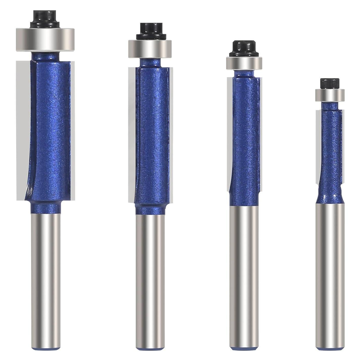 Juego de Brocas de Router Vearter 4PCS Corte Recto 6,35-12,7mm