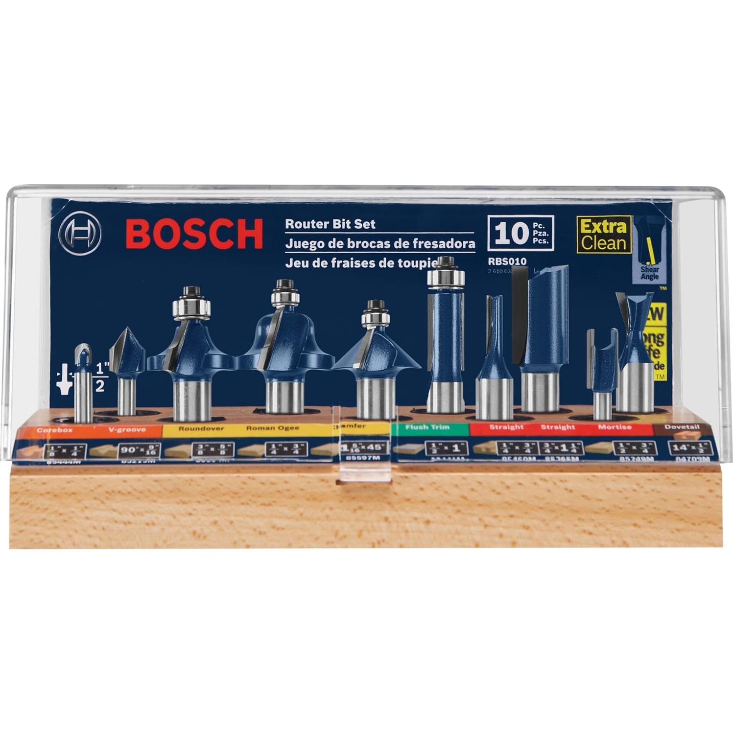 Router Bosch PR20EVS 1 HP Velocidad Variable 10 Piezas