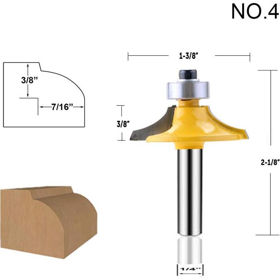 Juego de Brocas de Fresado LEATBUY 4 Piezas para Madera