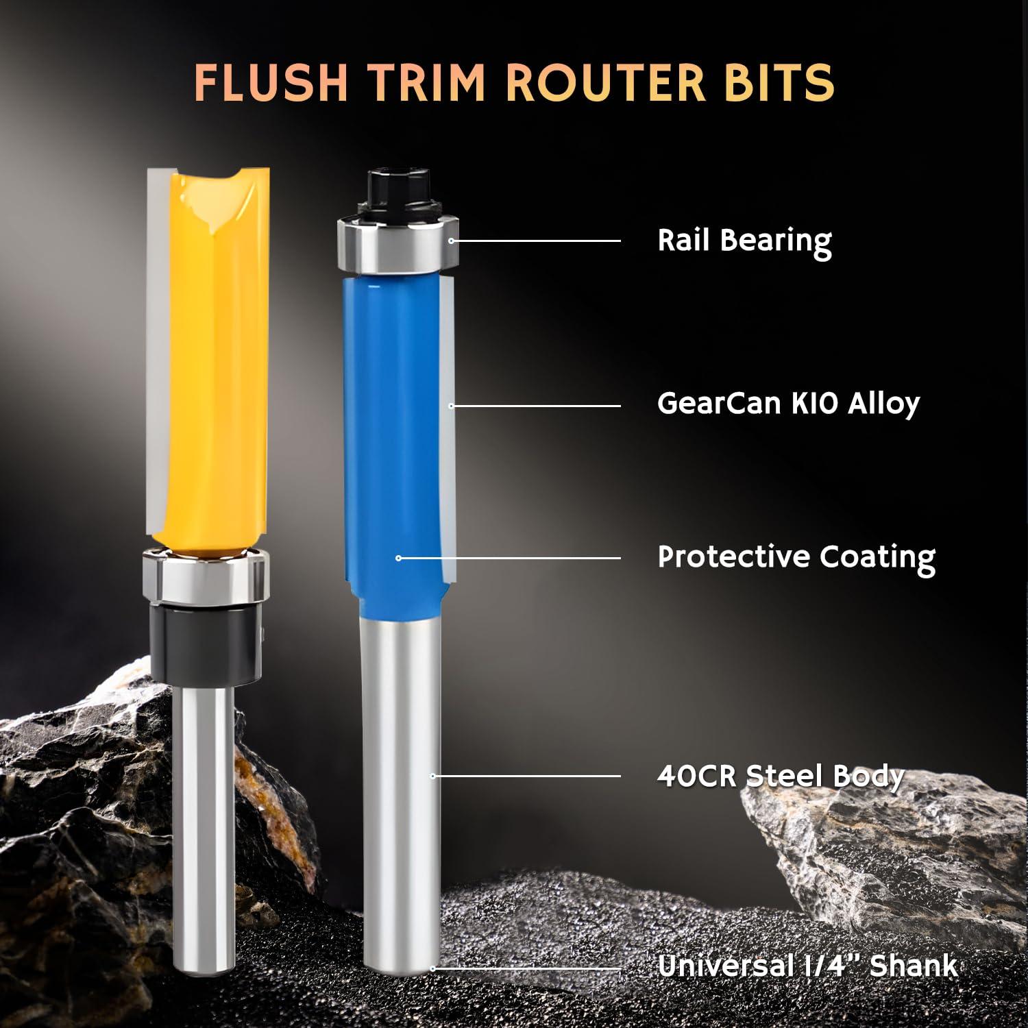 Juego de Brocas para Router GearCan 8 Piezas 1/4"