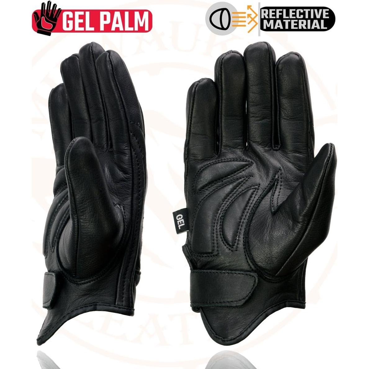 Guantes de Moto Milwaukee Leather MG7570 Cuero Negro con Gel