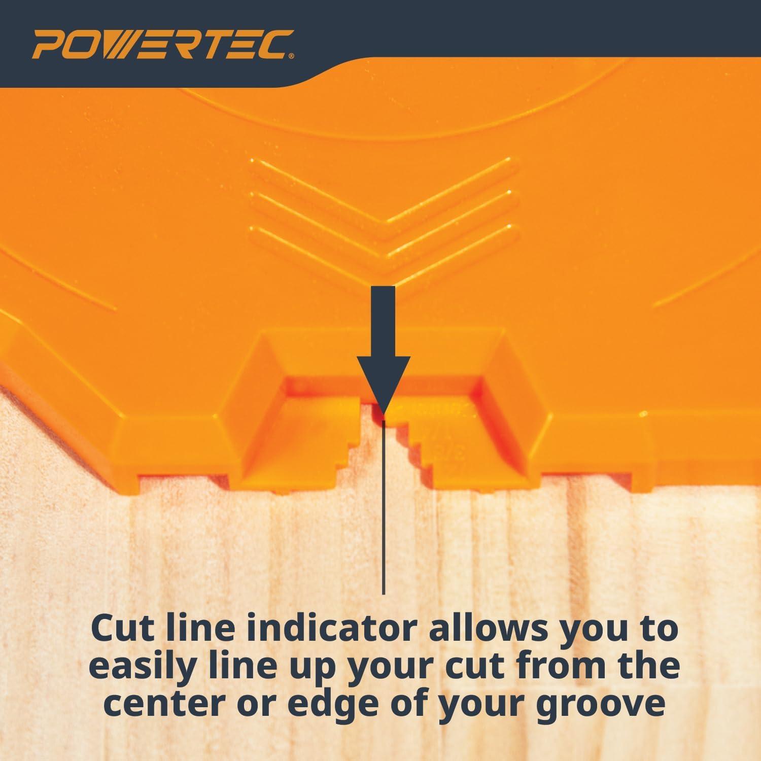 POWERTEC Router Dado Jig for Precision Dado Cuts | Adjustable Fence, Built-In Dust Collection | Compatible with POWERTEC & Most Major Brand Guide Rails, Edge Clamps, and Routers (71923)