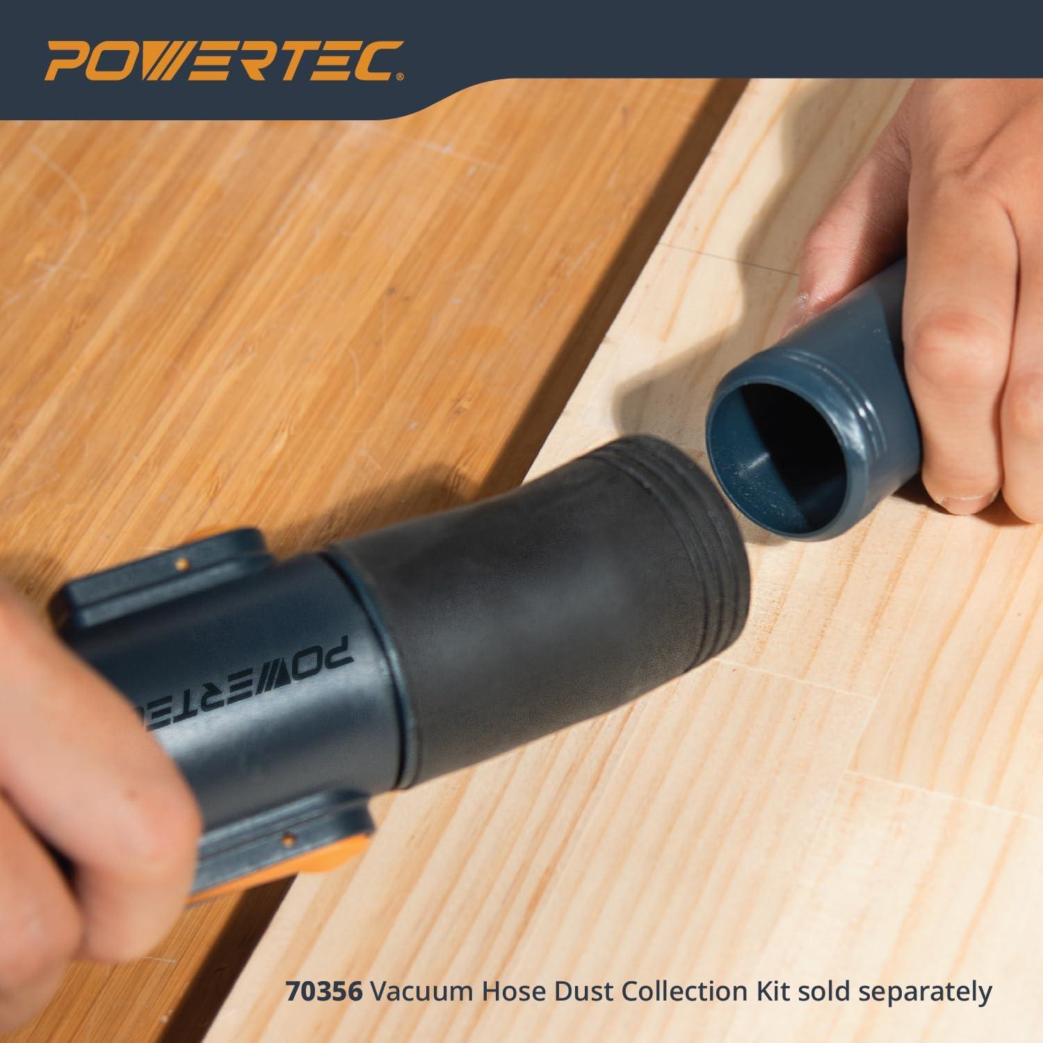 POWERTEC Router Dado Jig for Precision Dado Cuts | Adjustable Fence, Built-In Dust Collection | Compatible with POWERTEC & Most Major Brand Guide Rails, Edge Clamps, and Routers (71923)