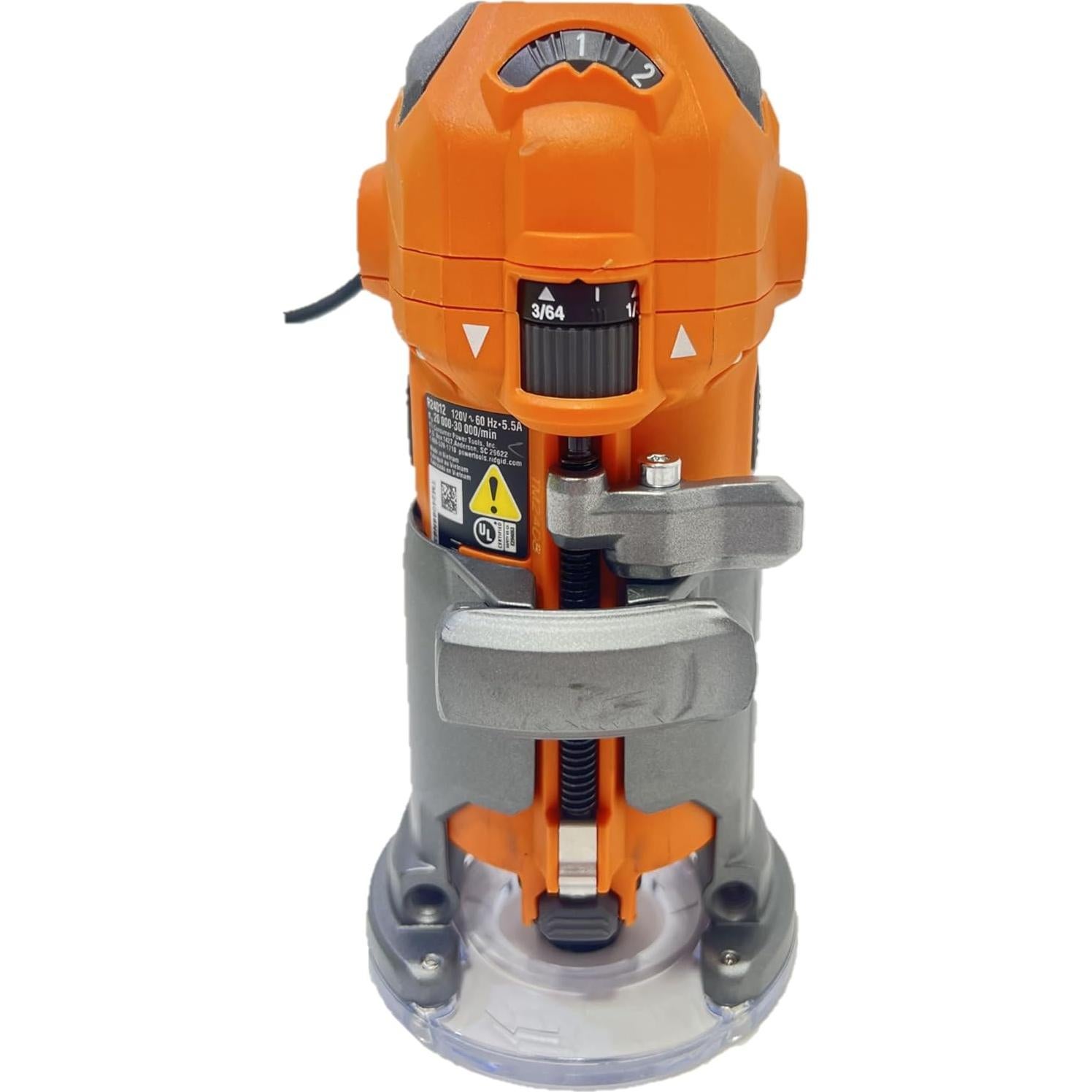 Ridgid 5.5 Amp Corded Compact Power Trim Router With Micro Adjust Dial R24012 (Renewed)