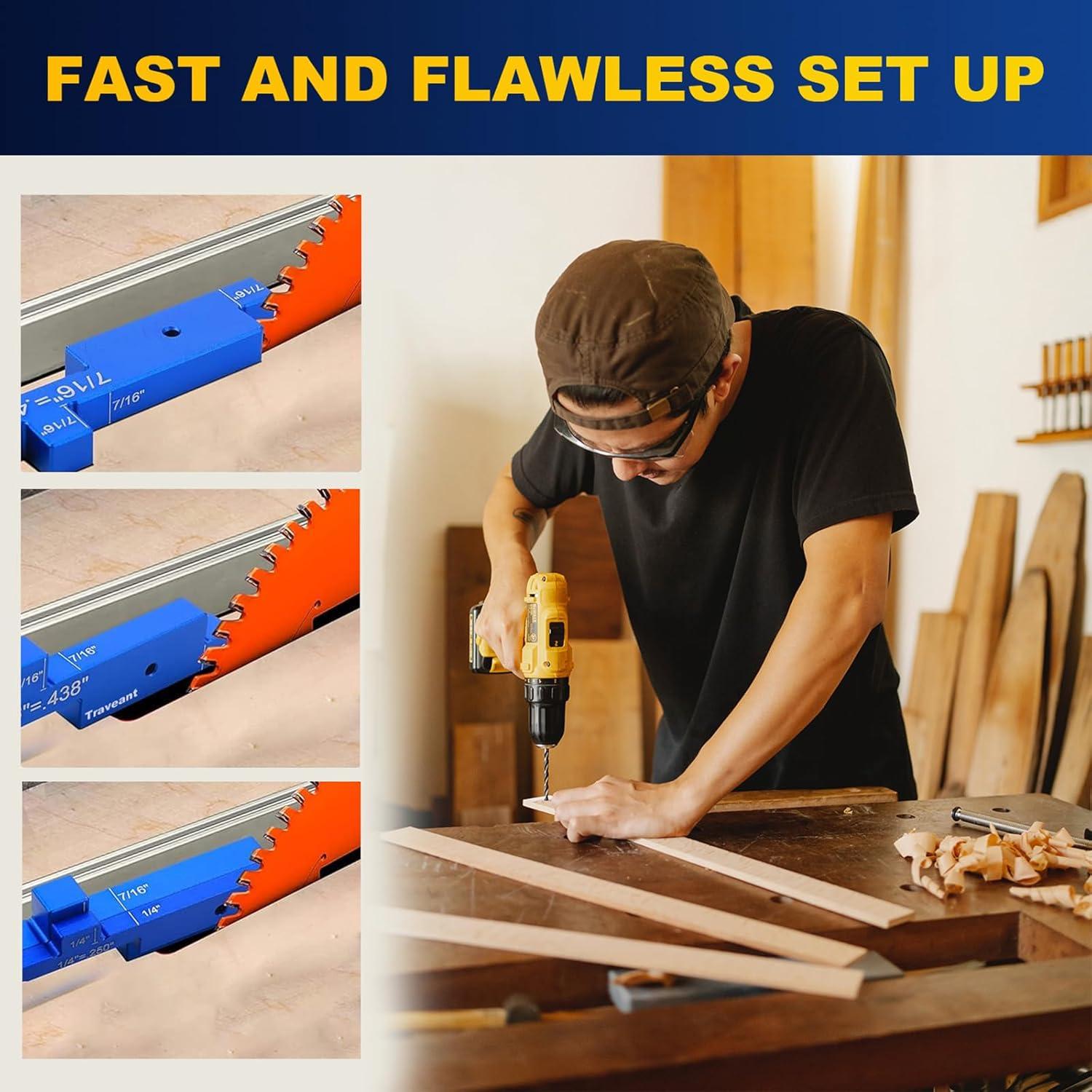 Juego de 7 Bloques de Aluminio para Medición de Carpintería