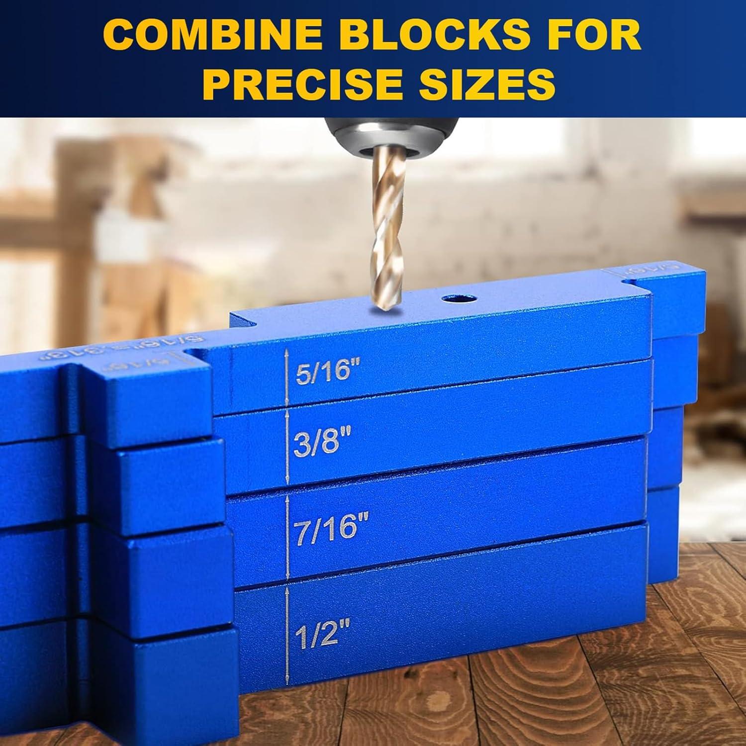 Juego de 7 Bloques de Aluminio para Medición de Carpintería