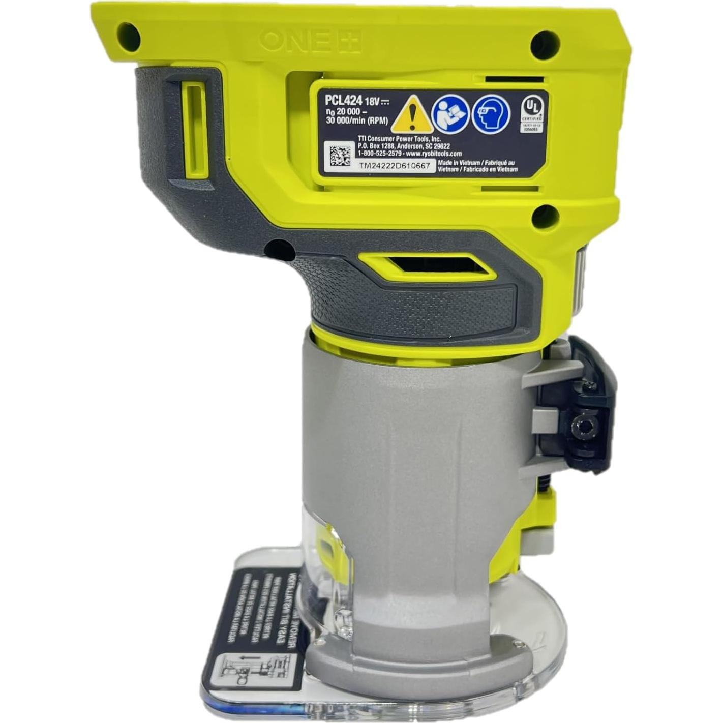 Router Inalámbrico Compacto RYOBI 18V con 24 Brocas