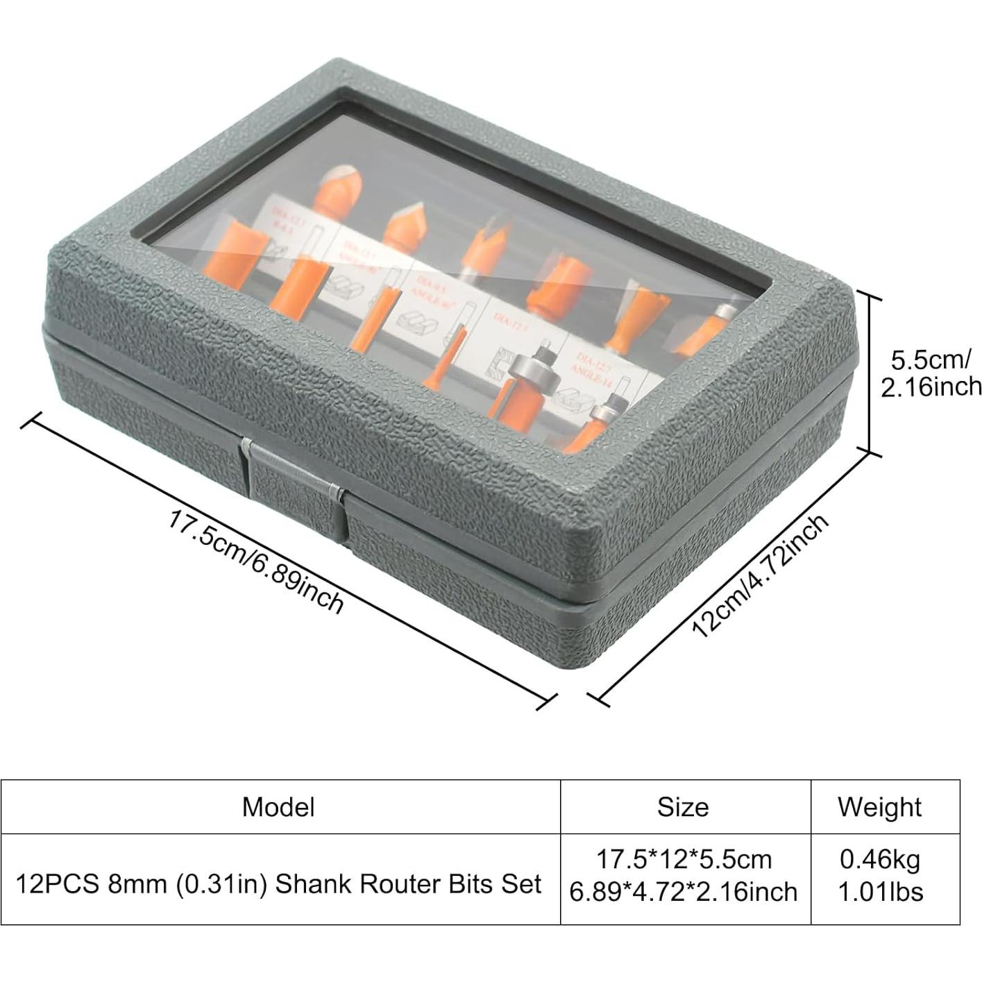 Juego de 12 Brocas de Router Zalaxt - Estuche de Madera