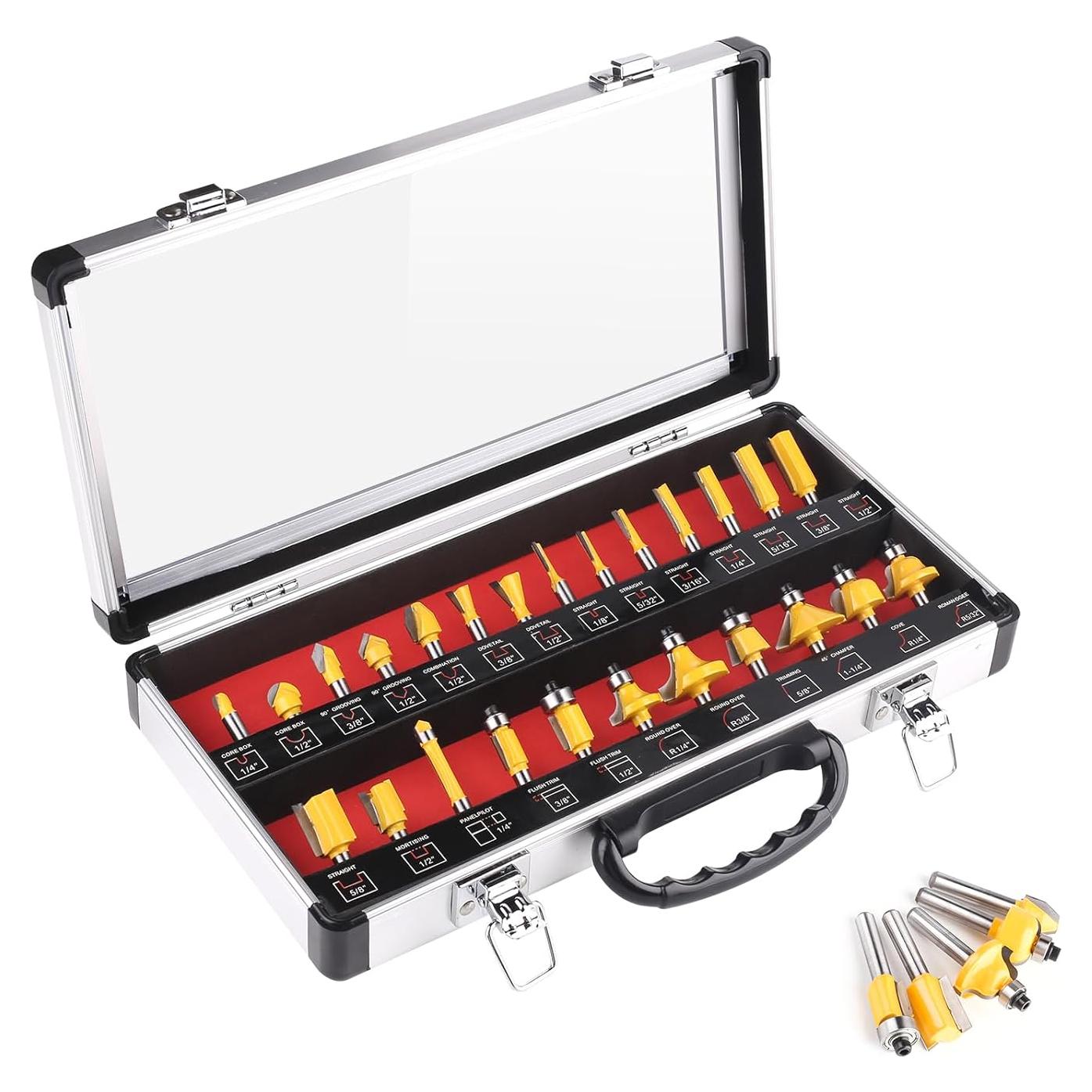 Juego de Brocas de Router UTRUSTTO 25 Piezas Carburo