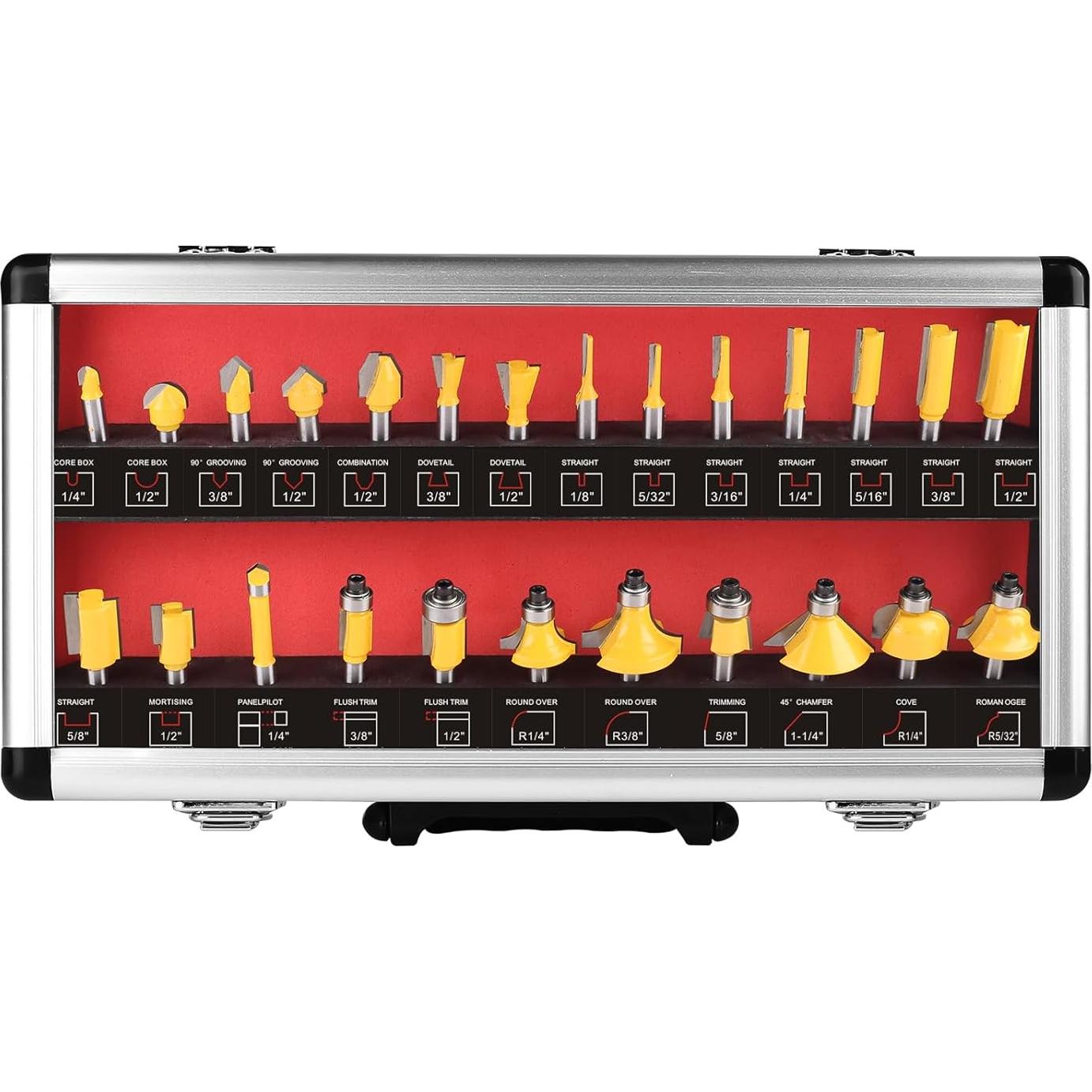 Juego de Brocas de Router UTRUSTTO 25 Piezas Carburo