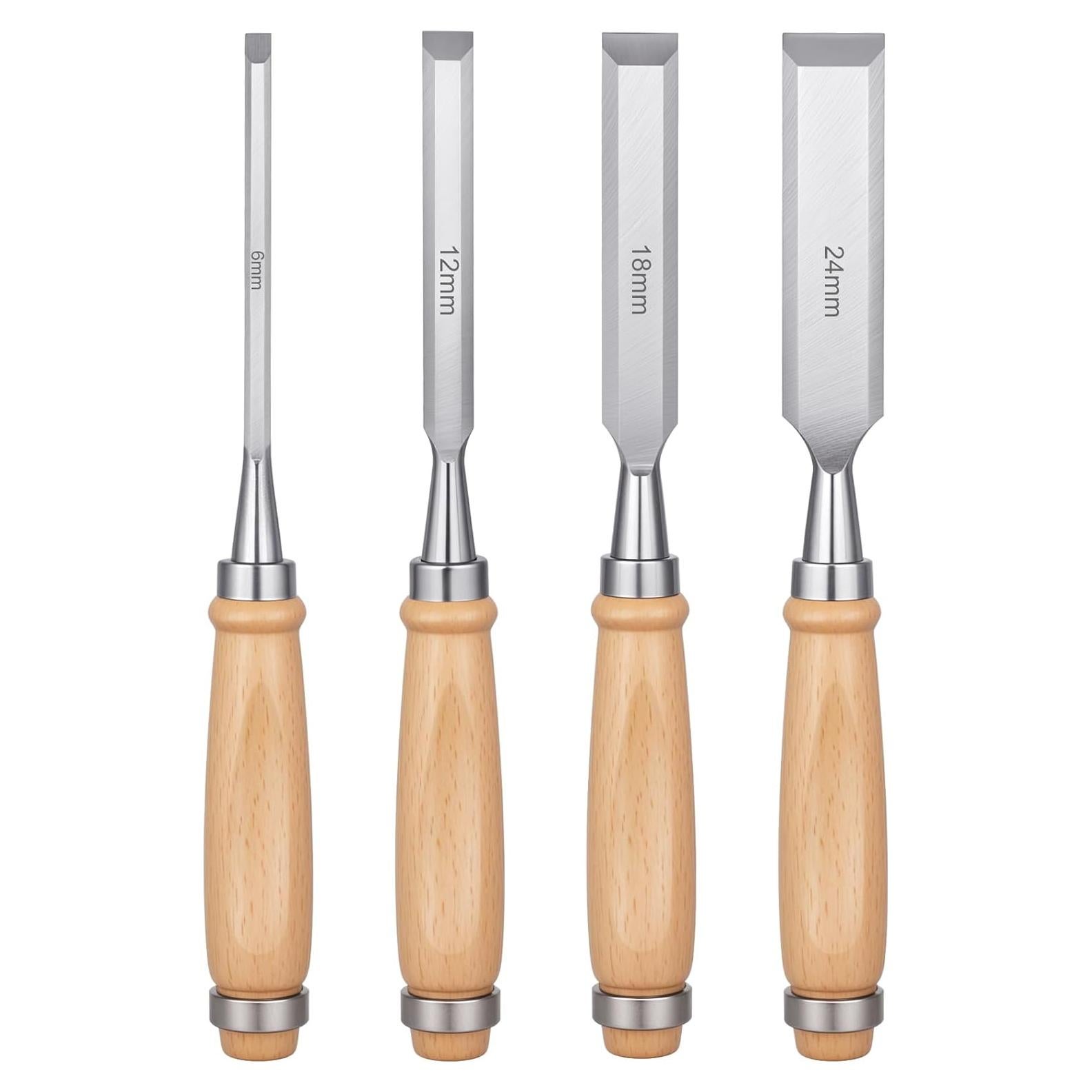 Juego de 4 Cinceles de Madera YUQGAOP 0,64 a 2,54 cm