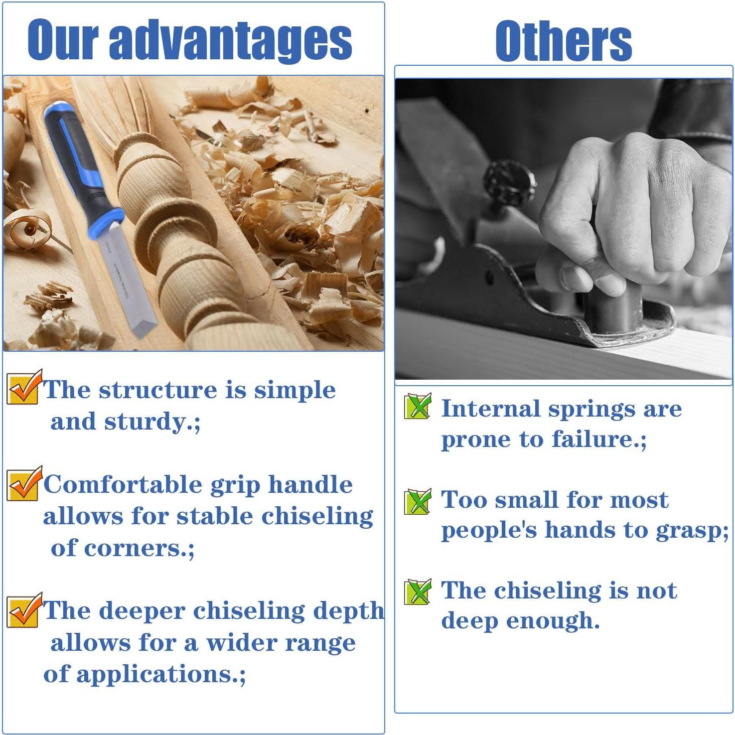 Juego de Cinceles de Madera Gosknor 3 Piezas con Fundas