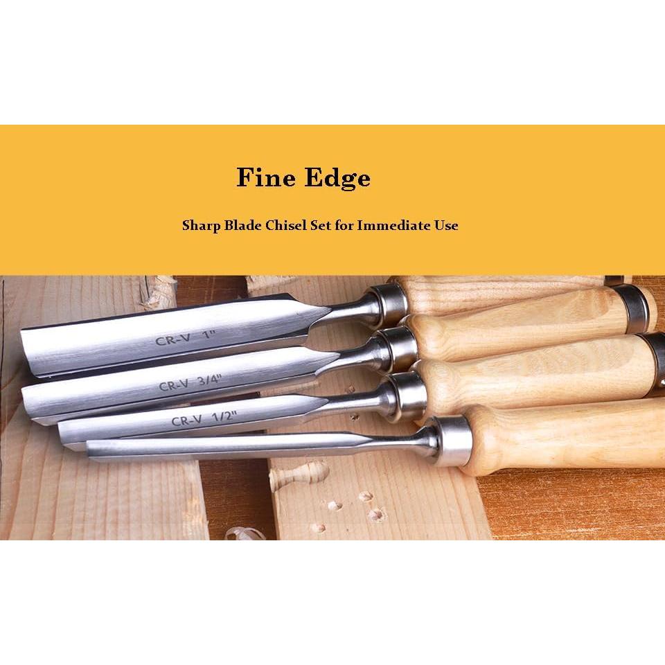 ATOPLEE Juego de 4 Cinceles de Madera 8mm a 25mm