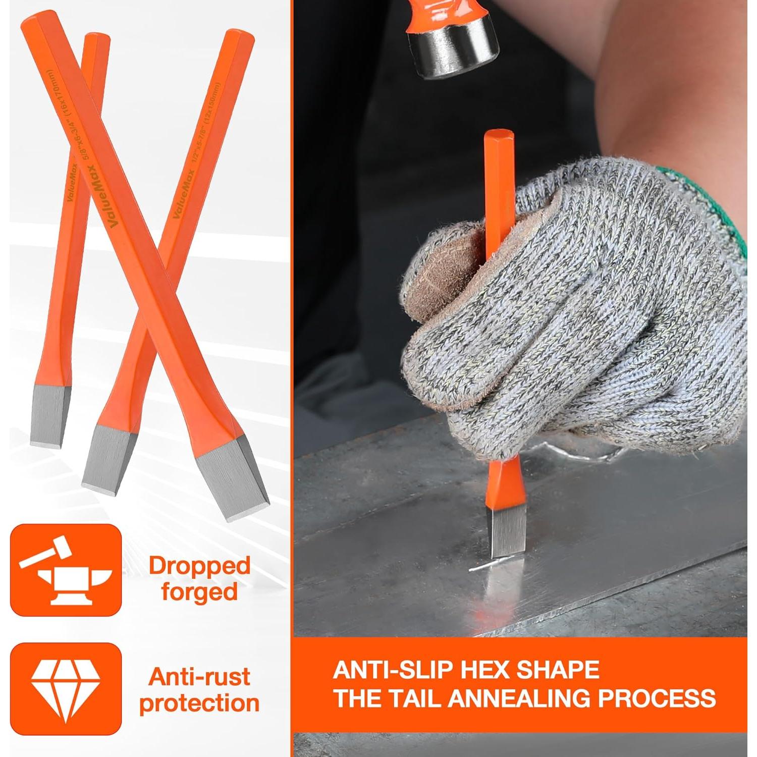 Juego de Cinceles Fríos ValueMax 3 Piezas Acero Cr-V