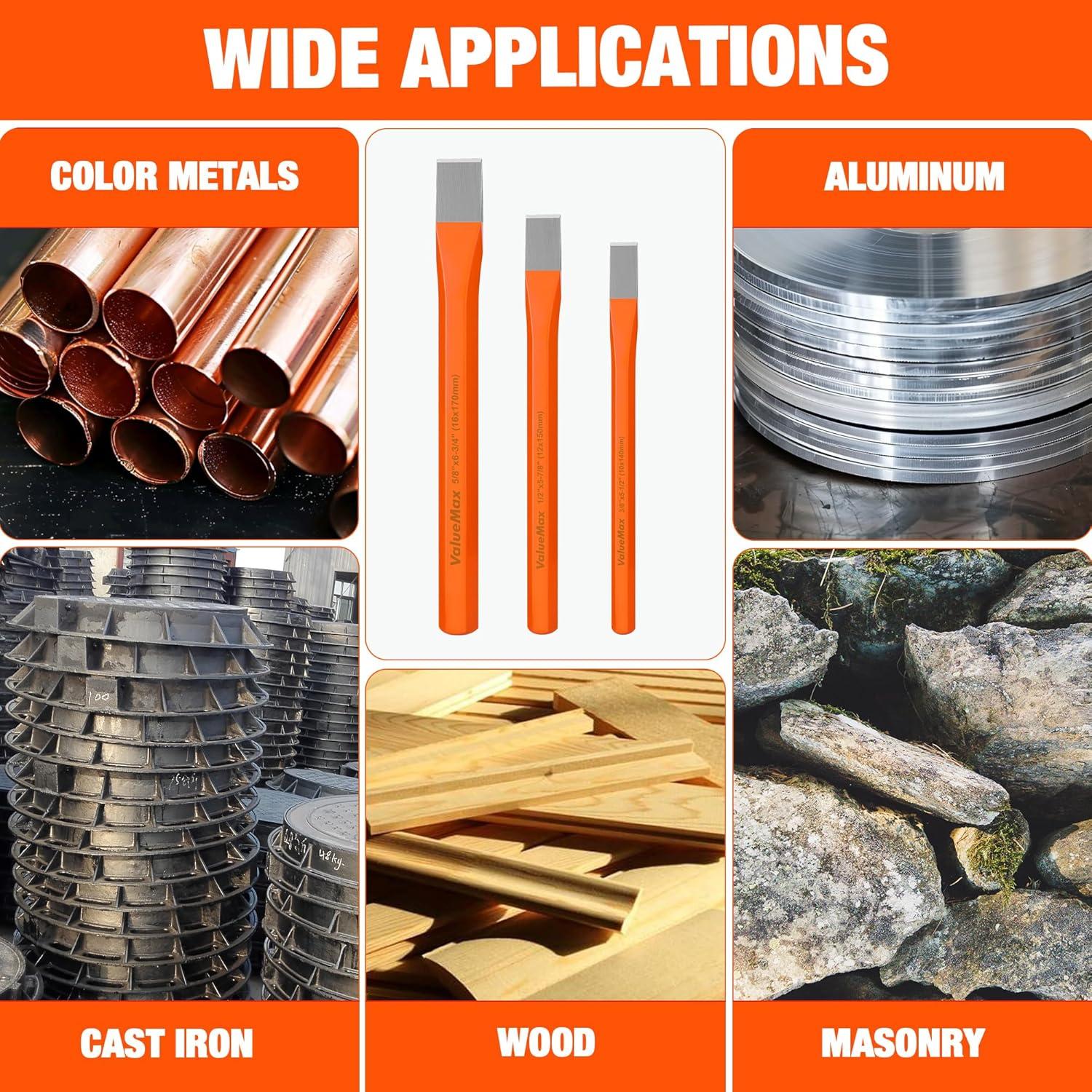 Juego de Cinceles Fríos ValueMax 3 Piezas Acero Cr-V